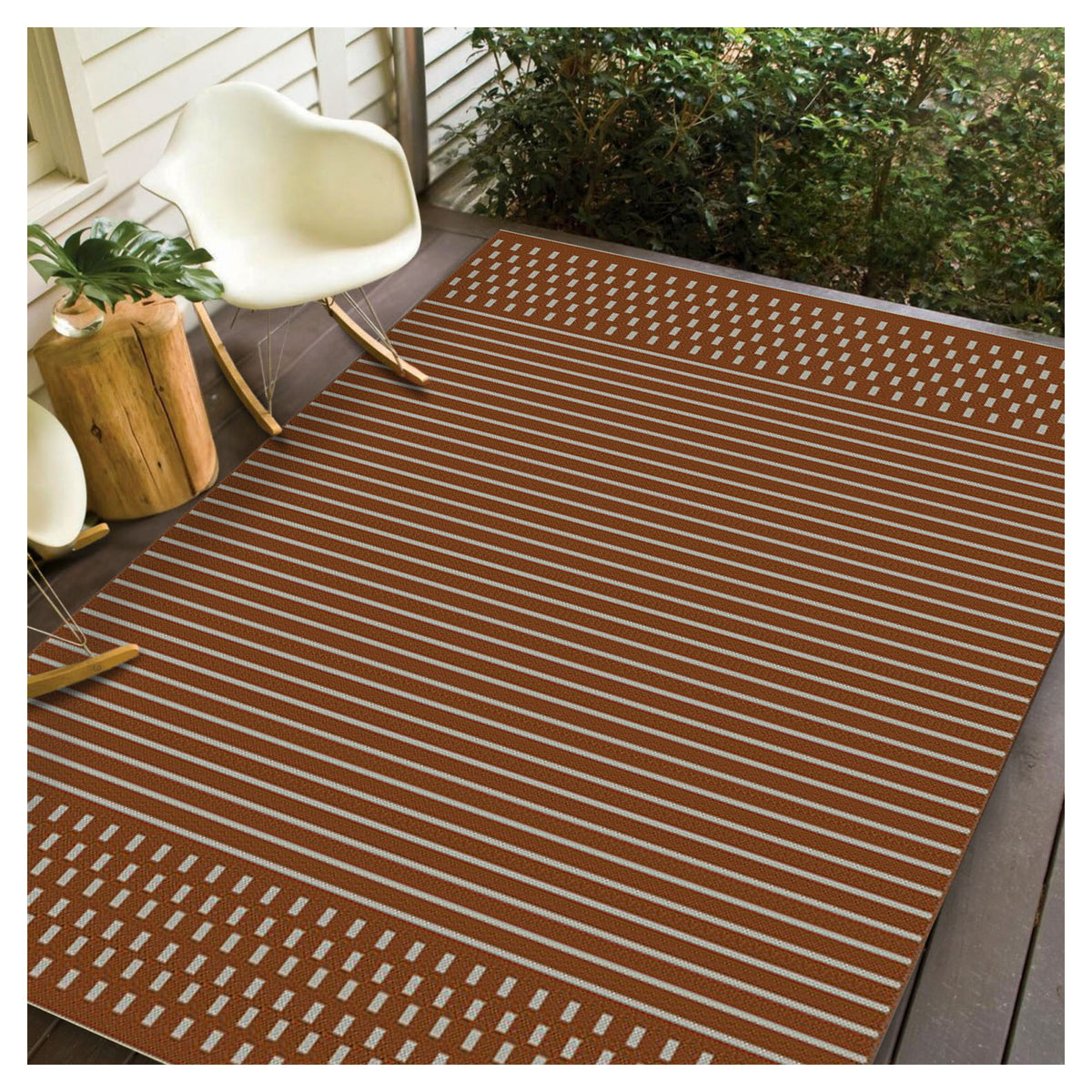 Tapis d'intérieur et d'extérieur Cabana, 5'-3" x 7' (brique )