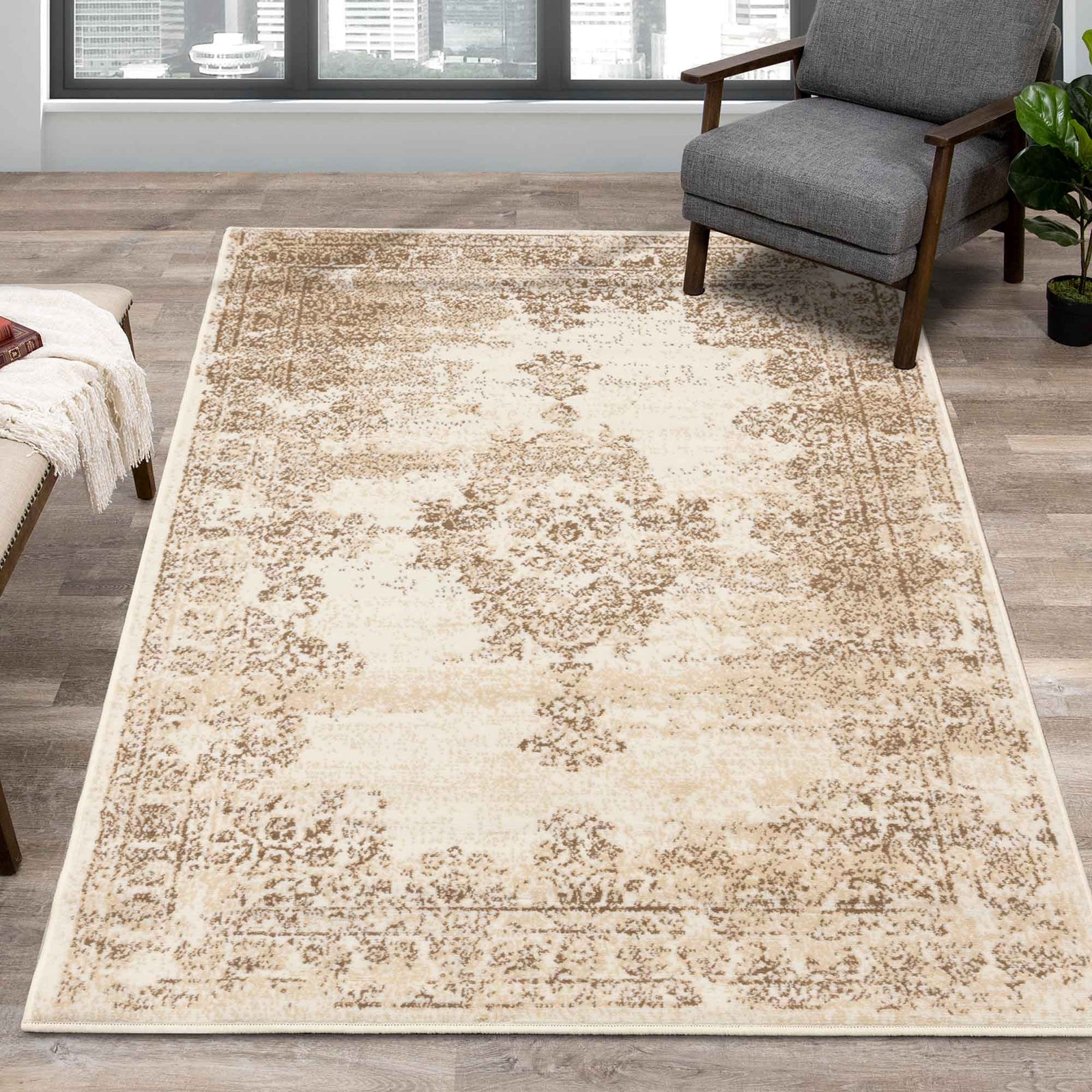 Tapis Faira classique, crème (79" x 55")