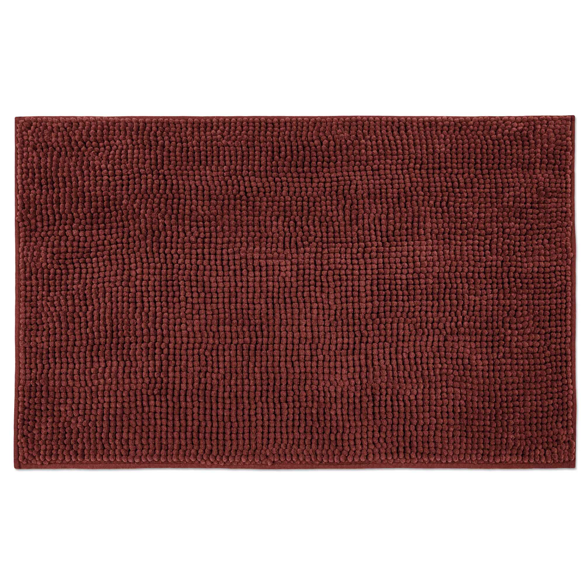 Tapis de bain en chenille, bourgogne