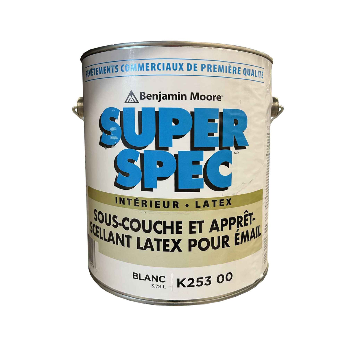 Sous-couche et apprêt d&#39;intérieur Super Spec en latex émaillé blanc, 3,78 L 