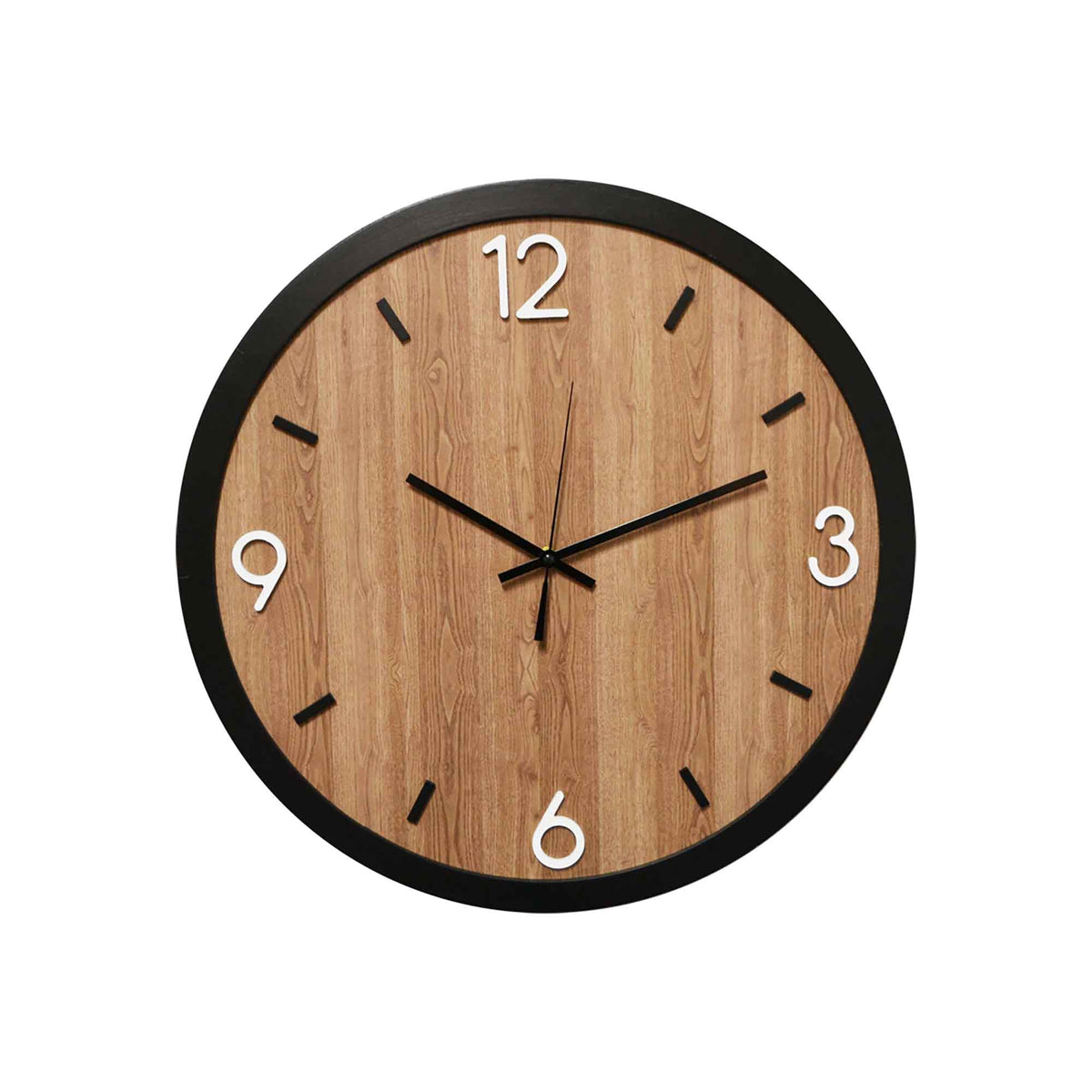 Horloge en bois avec cadre noir, 20&quot;