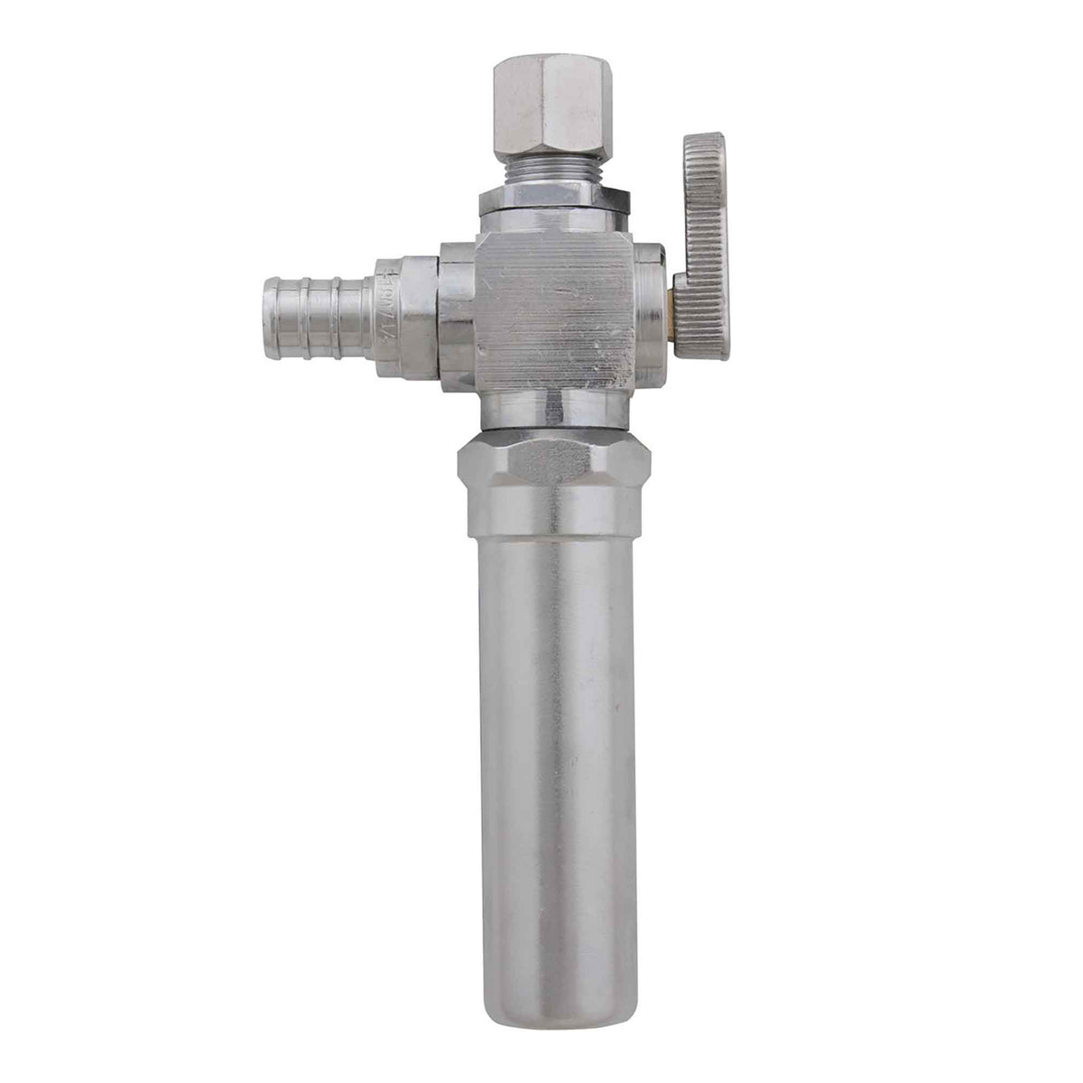 Mini valve à bille Pex-B x 3/8'' à compression avec antibélier AA, 1/4 de tour à angle 