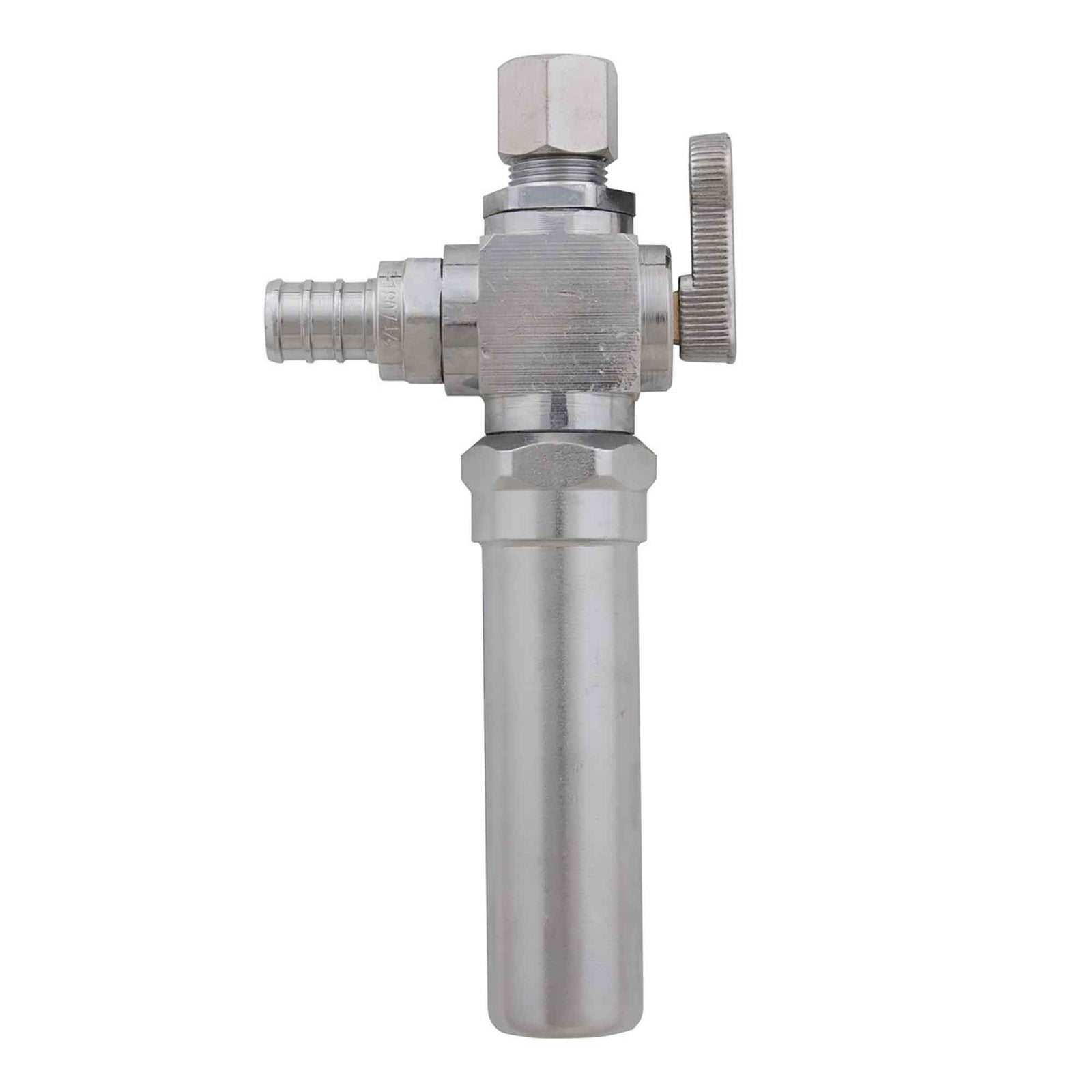 Mini valve à bille Pex-B x 3/8'' à compression avec antibélier AA, 1/4 de tour à angle 