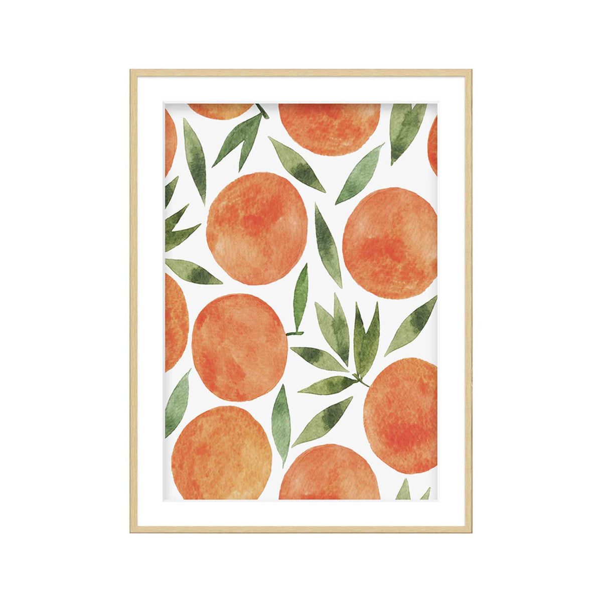 Illustration d&#39;oranges encadrée, 11,8&quot; x 15,7&quot;