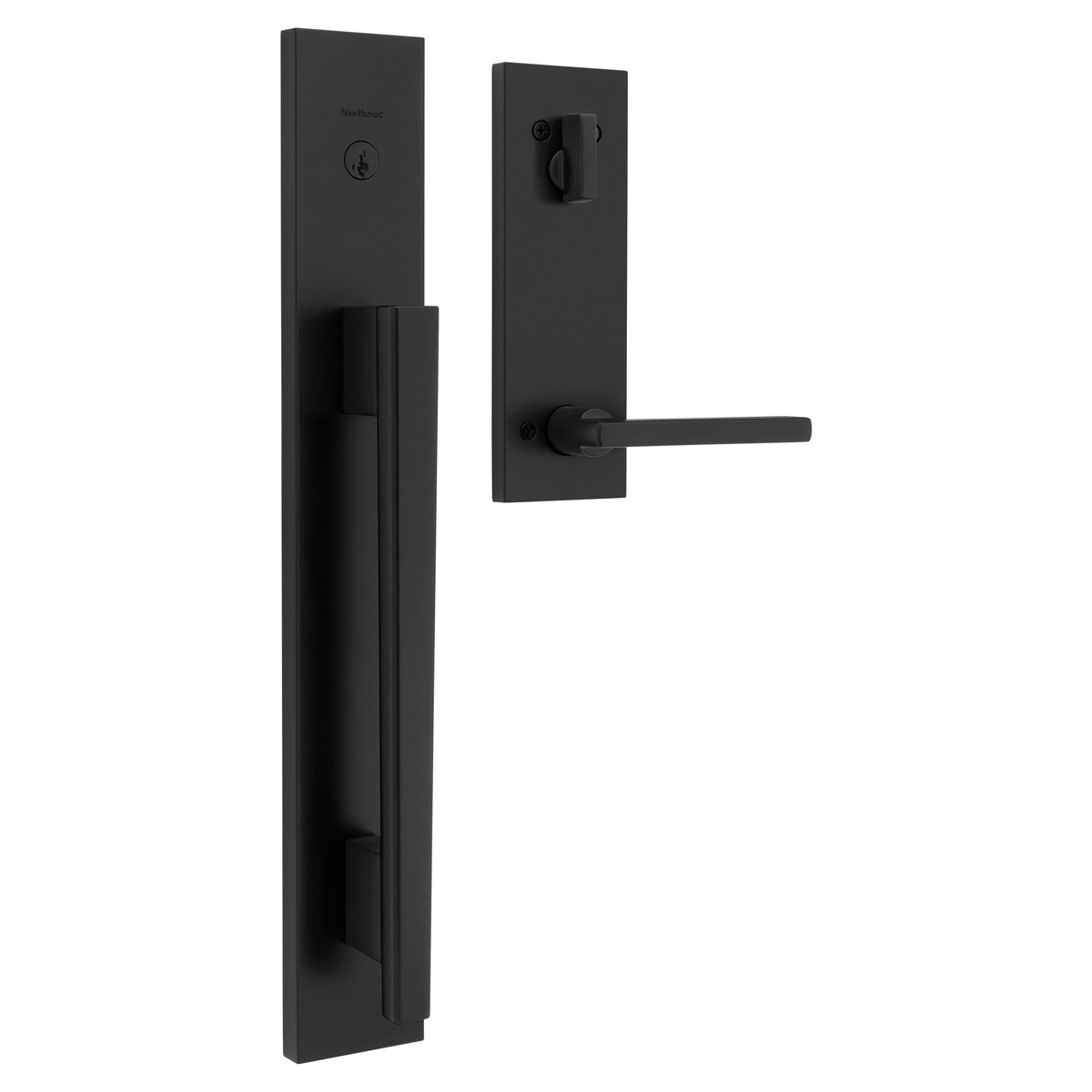 Clenche d'entrée Caerus, noir mat