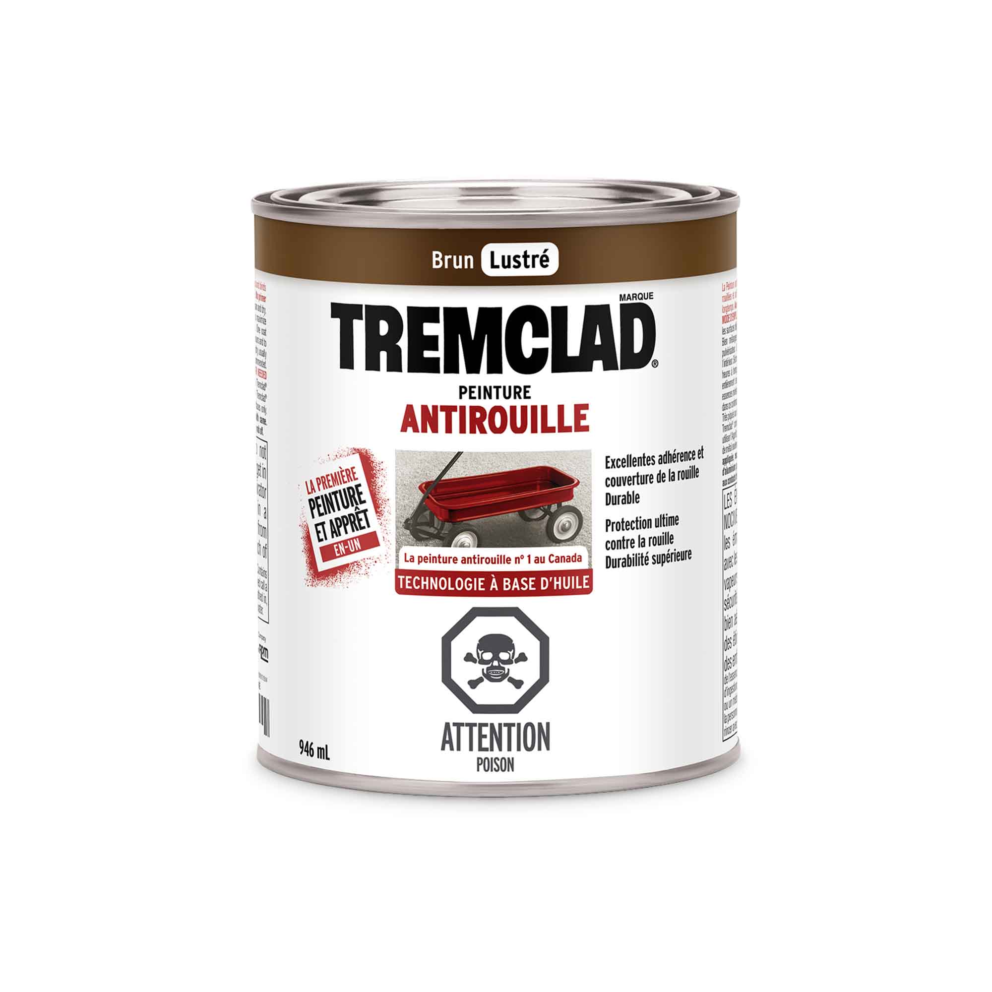 Tremclad peinture antirouille à base d'huile brun lustré, 946 ml