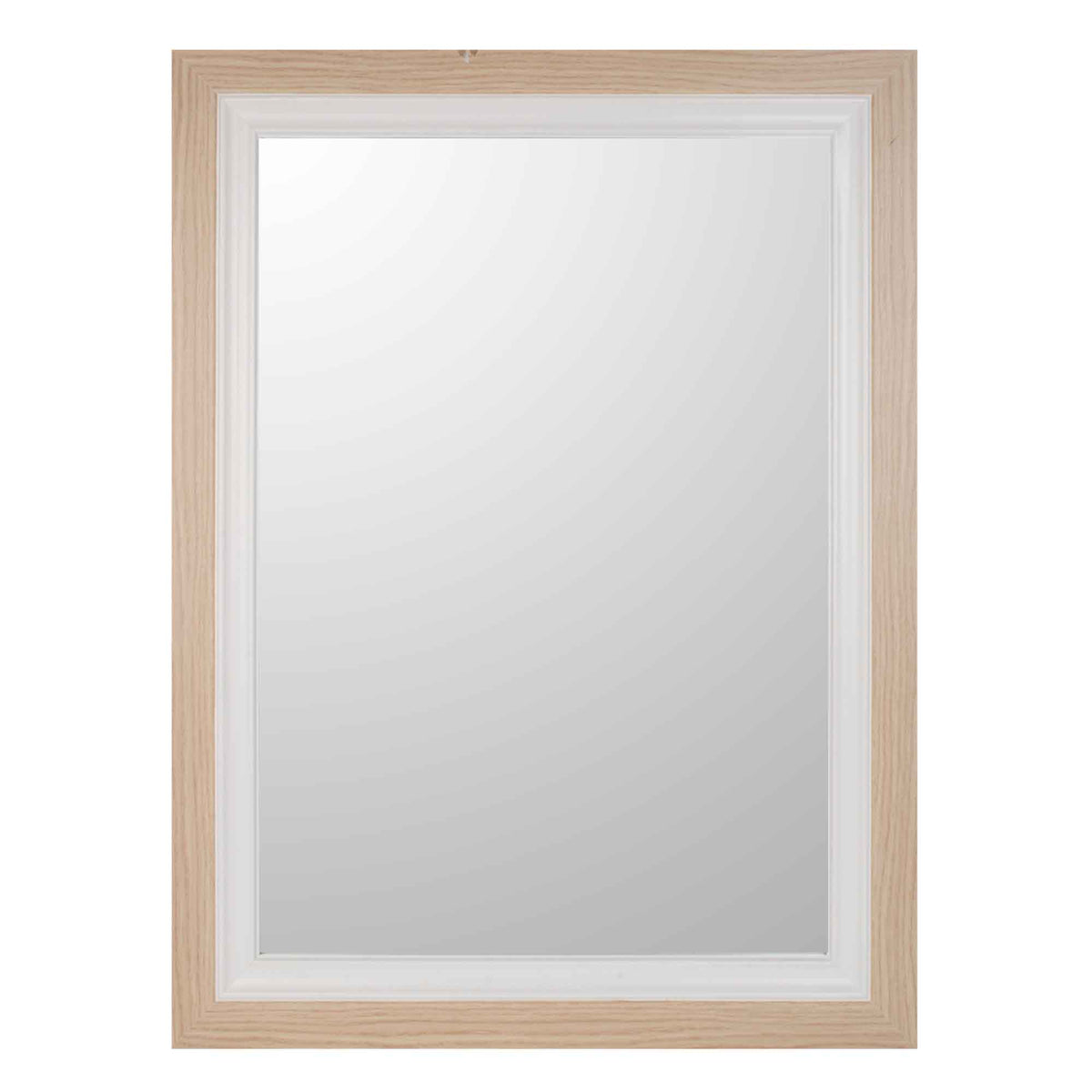 Miroir rectangulaire avec cadrage blanc et beige, 23&quot; x 31&quot;