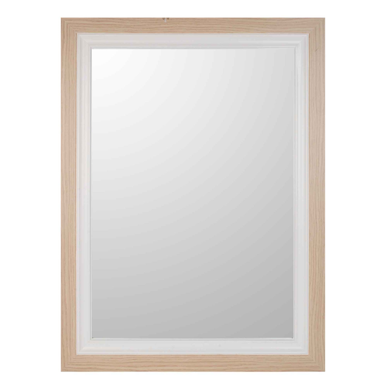 Miroir rectangulaire avec cadrage blanc et beige, 23" x 31"