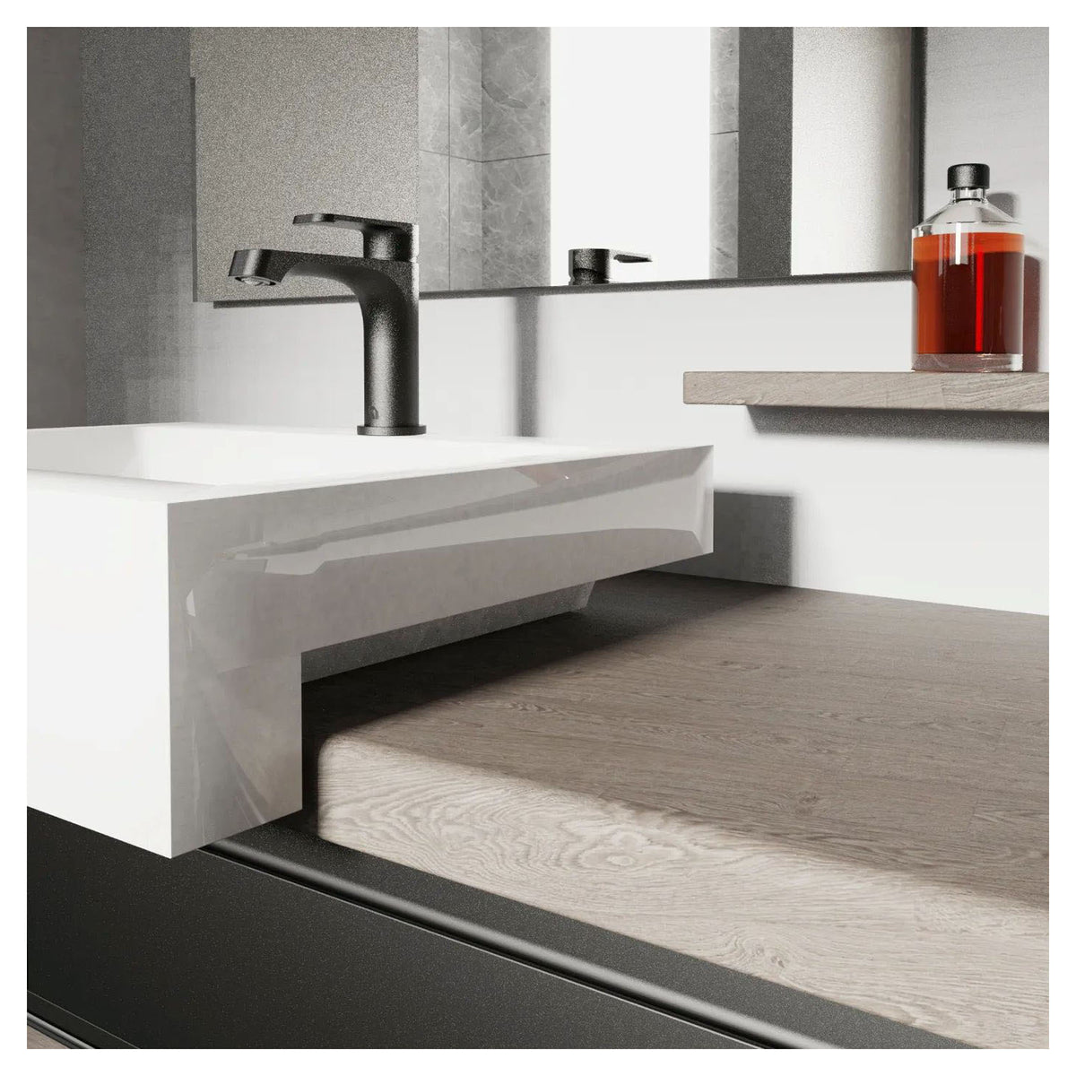 Robinet monotrou Fusio pour lavabo, noir mat