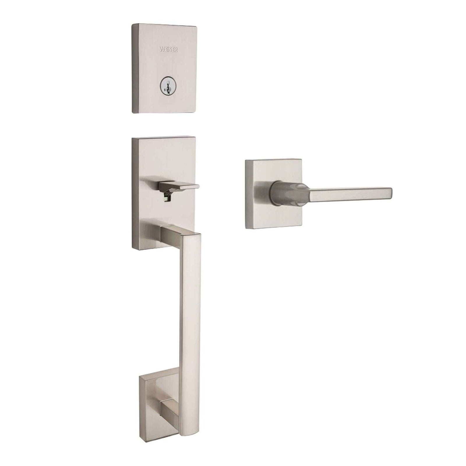 Ensemble de poignées d’entrée San Clemente x Halifax, nickel satiné