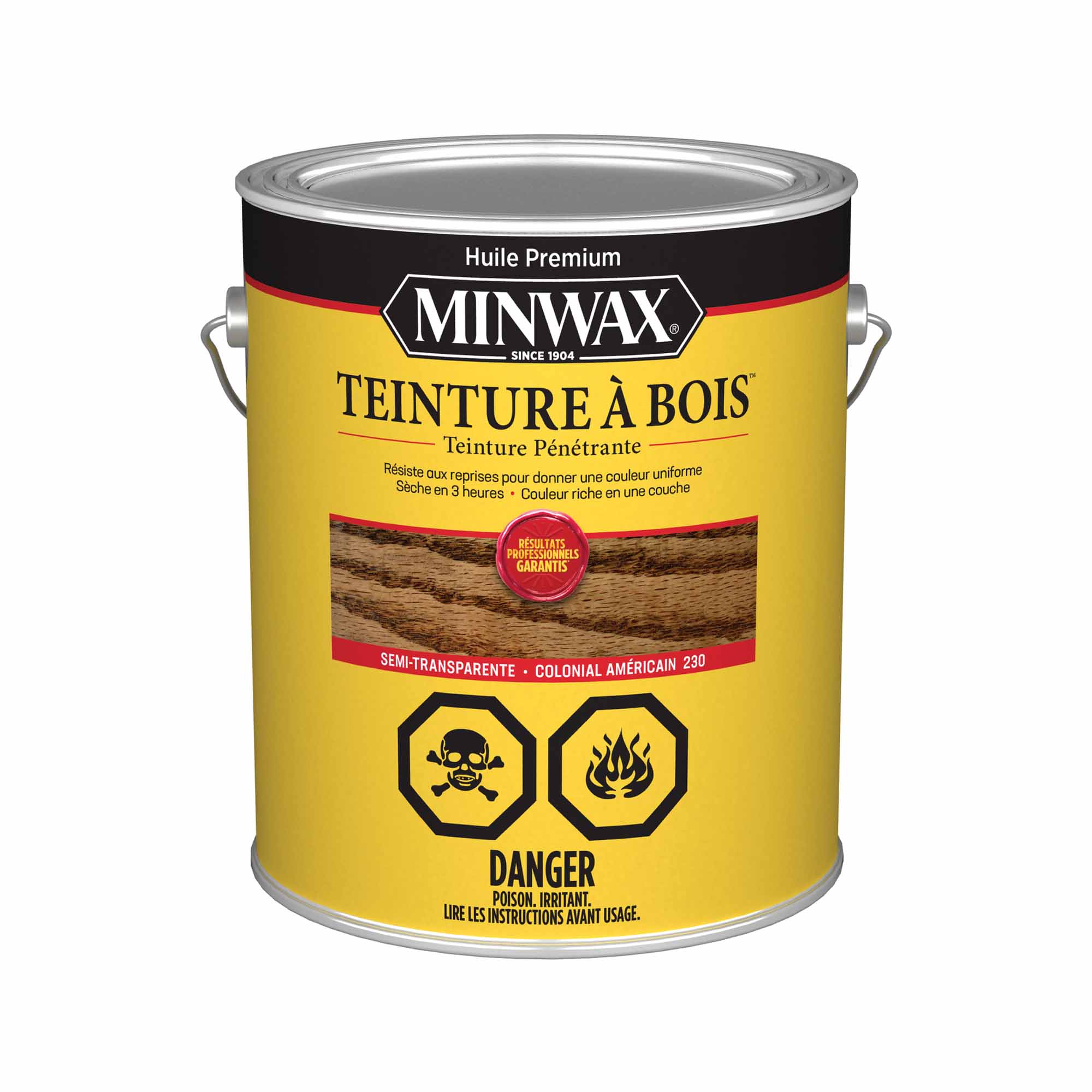 Minwax teinture à bois colonial américain semi-transparent, 3,78 L