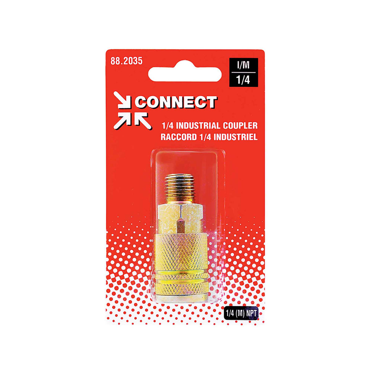 Raccord rapide de 1/4 industriel en acier, 1/4 (M) NPT