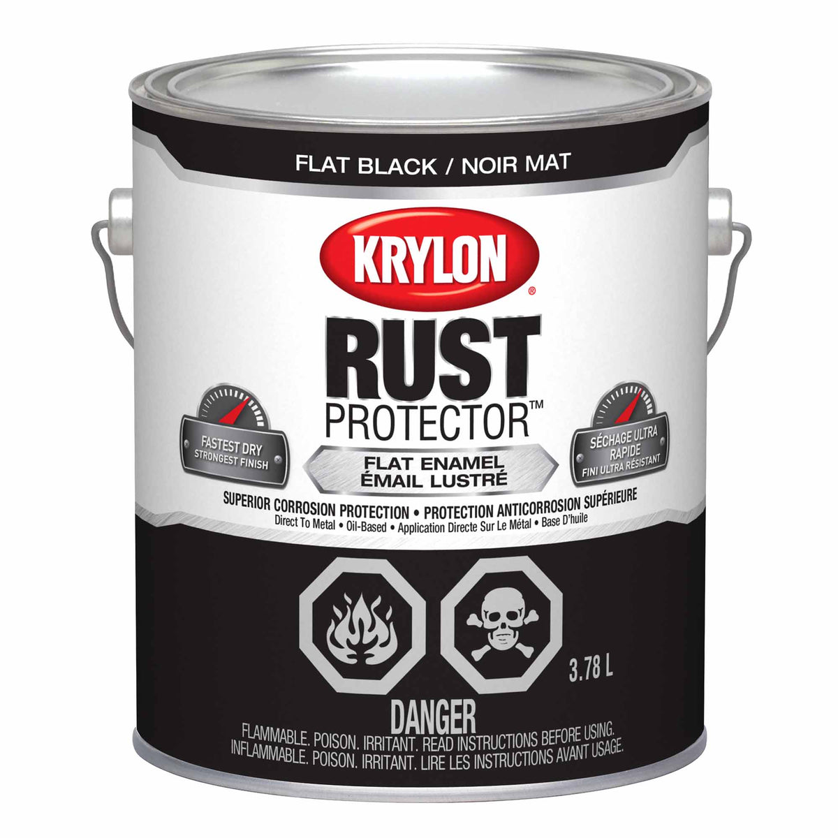 Krylon Rust Protector émail mat noir, 3,78 L