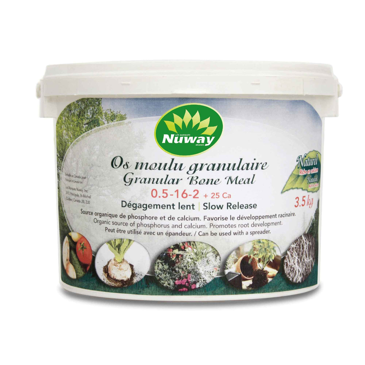 Poudre d’os moulu granulaire 0.5-16-2 + 25 Ca, 3,5 kg
