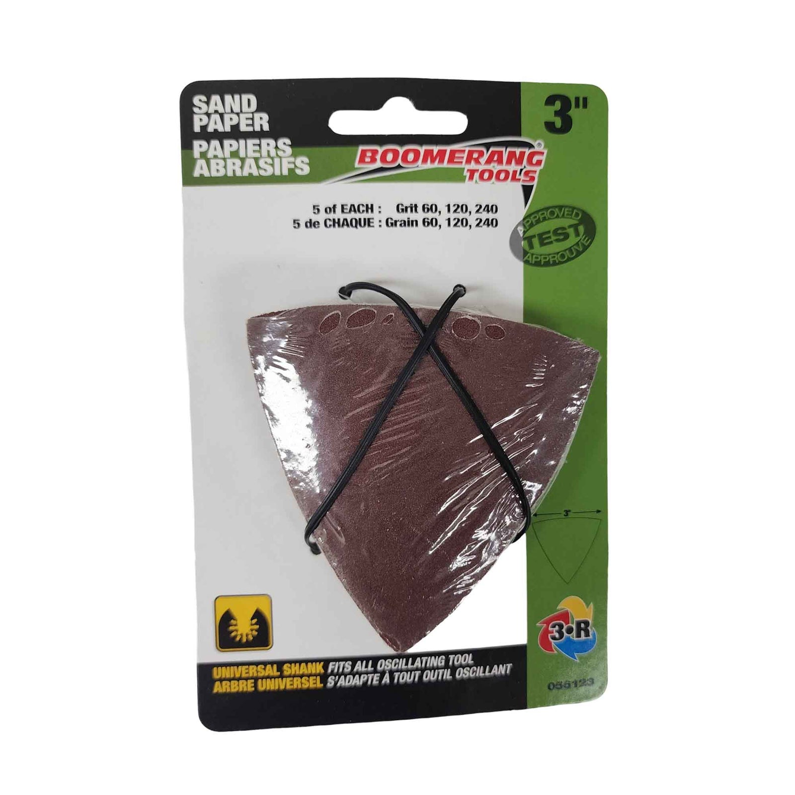 Papier abrasif universel pour outil oscillant, 3" (15 pieces)