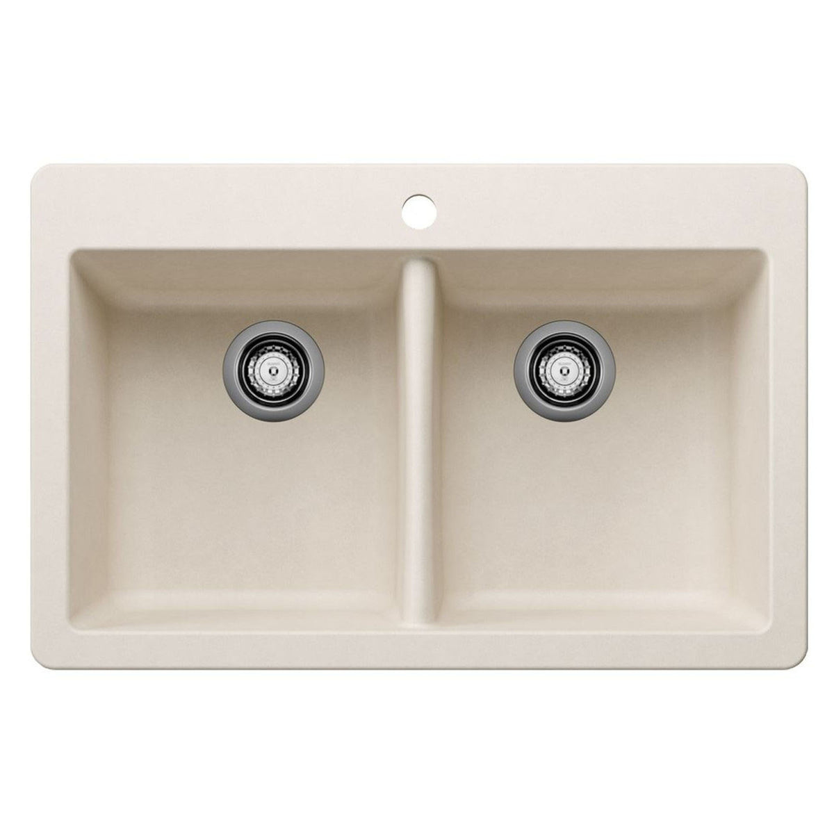 Évier double DOHNA en Silgranit, blanc doux