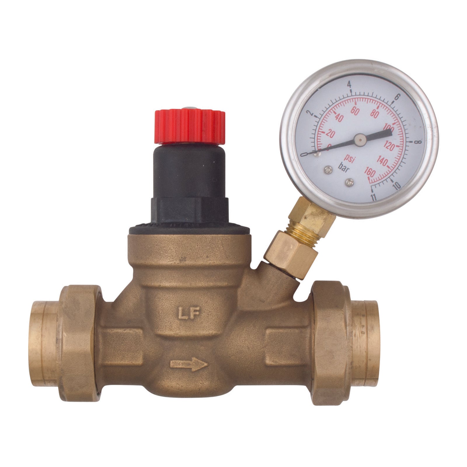 Valve réductrice de pression avec manomètre, 3/4'' NPT