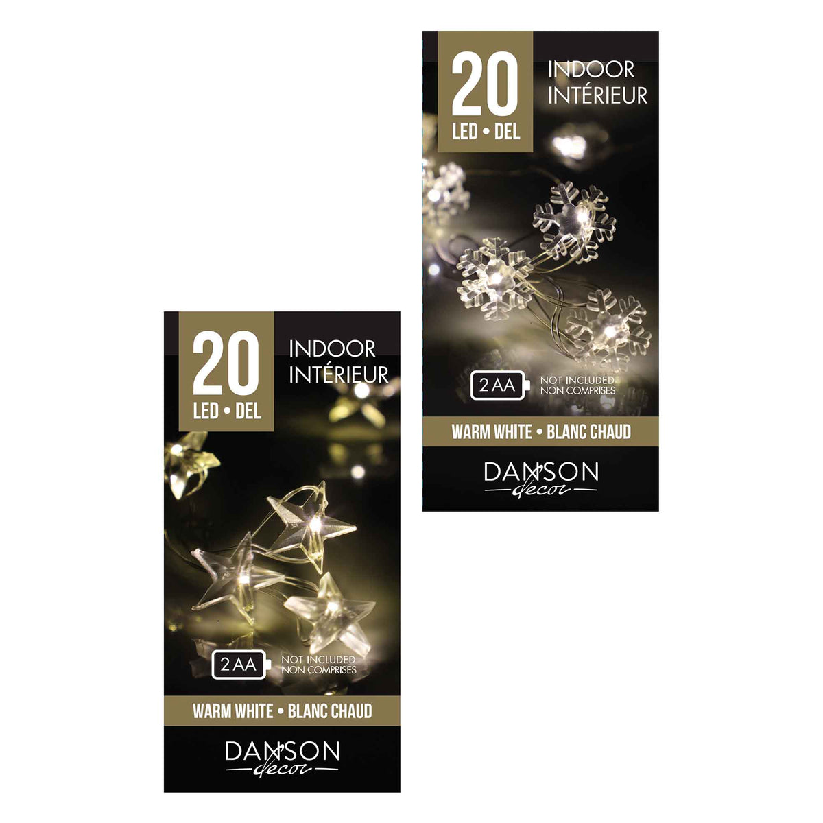 Jeu de 20 lumières DEL micropoint, blanc chaud (choix entre 2 modèles)