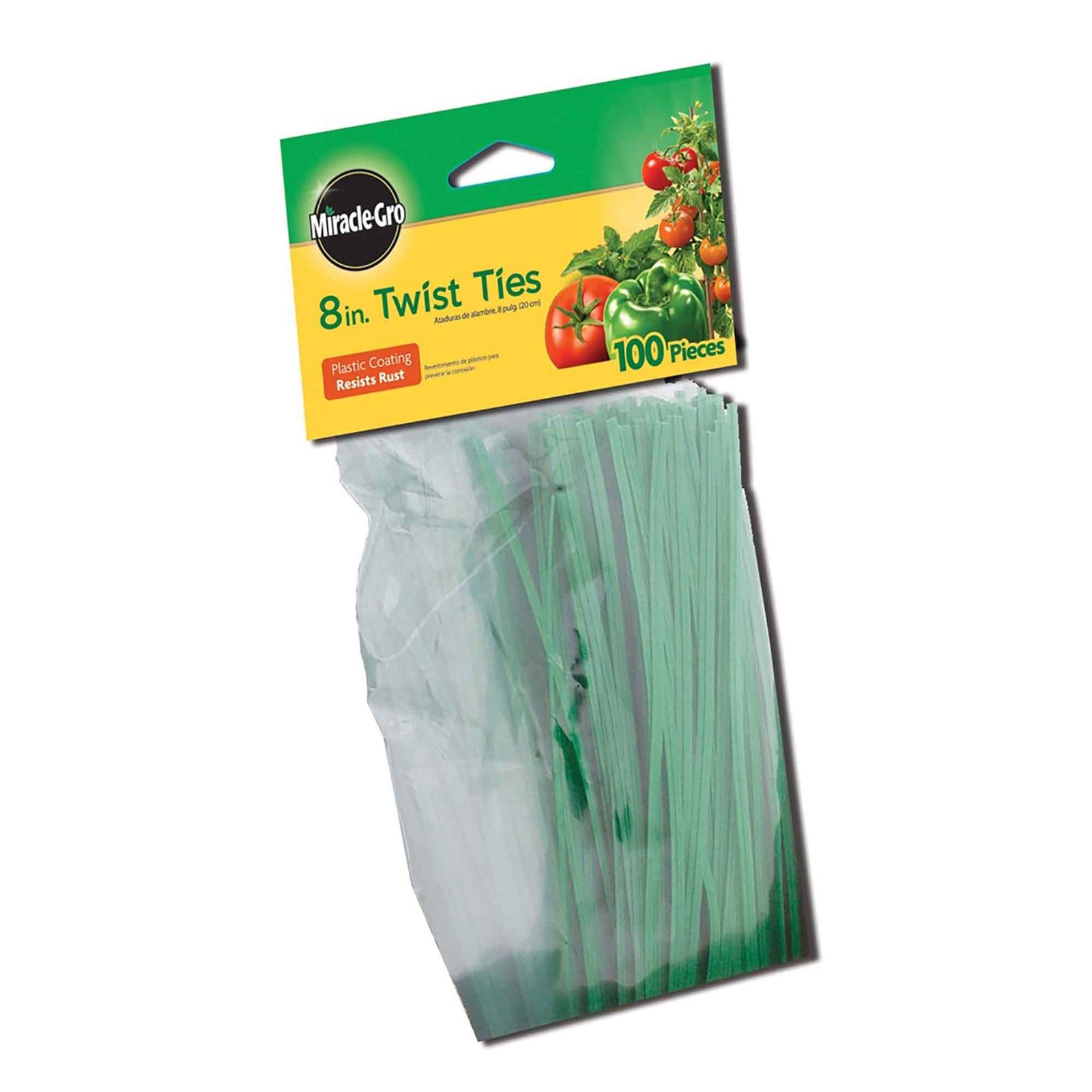 Attache torsadée verte pour plantes et jardins, 8'' (100 unités)