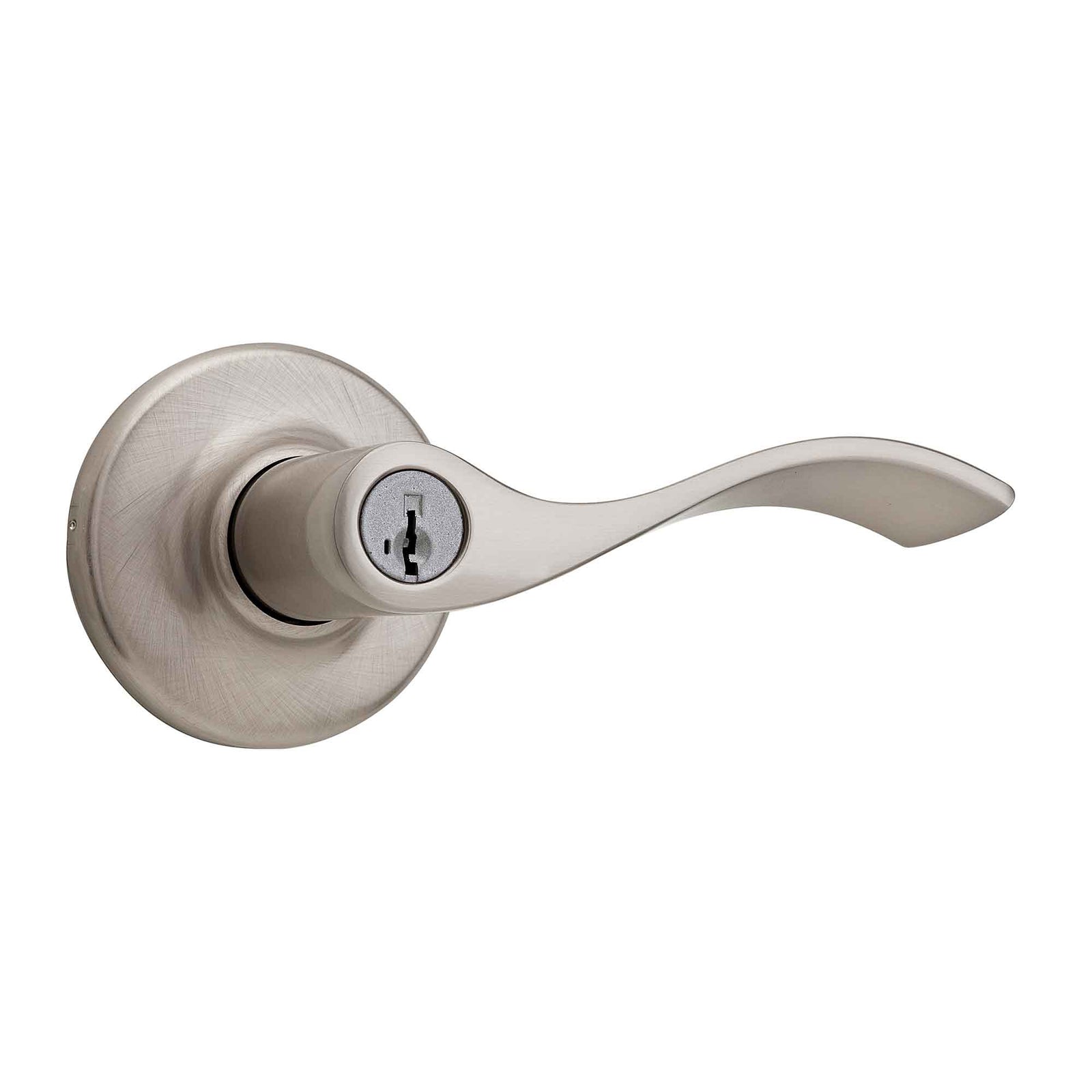 Poignée à levier à clé Belmont, nickel satiné