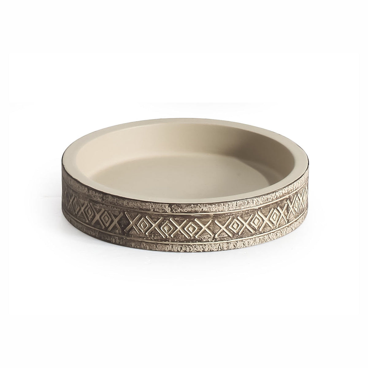 Savonnier en polyrésine, beige et marron