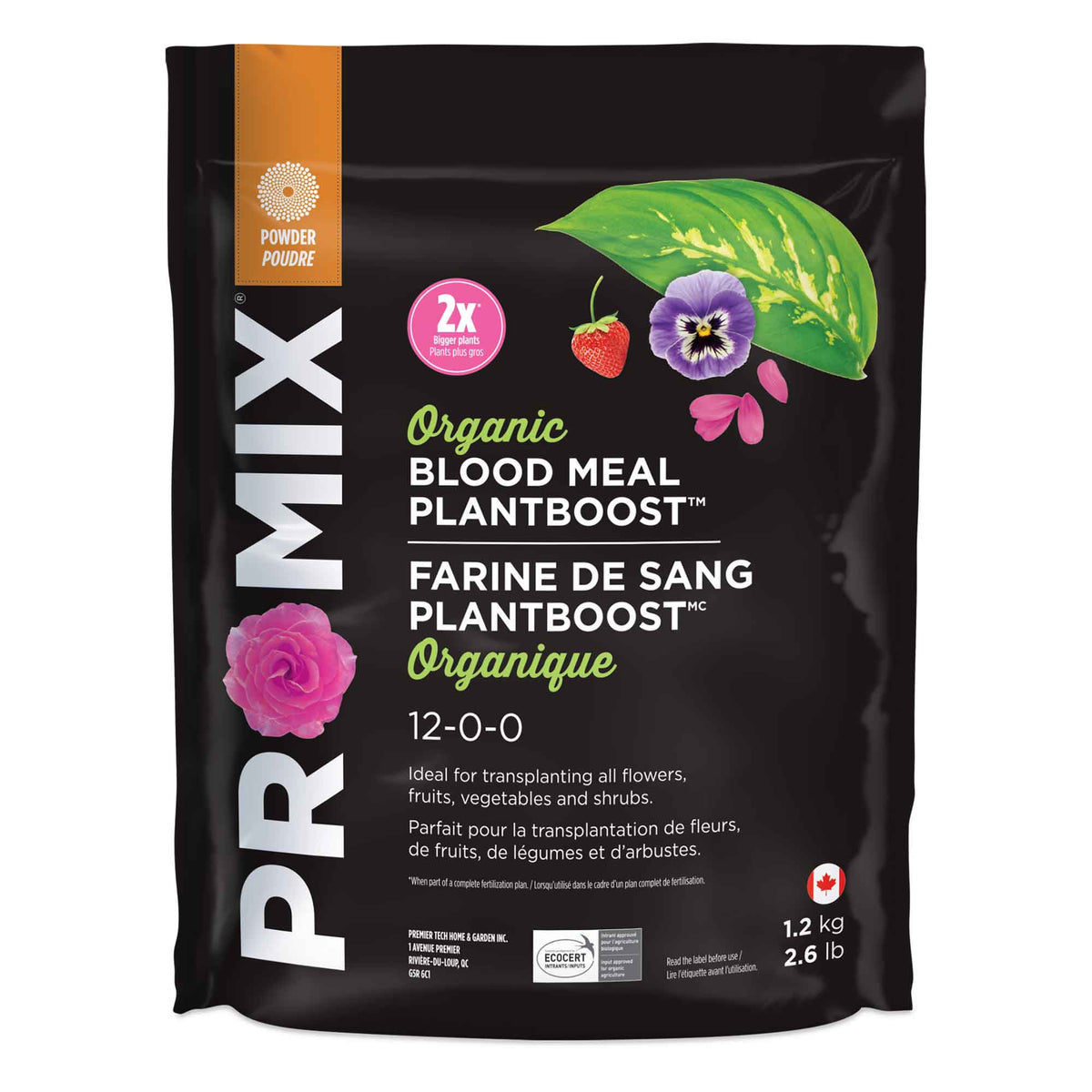 Farine de sang organique PLANTBOOST 12-0-0, 1,2 kg