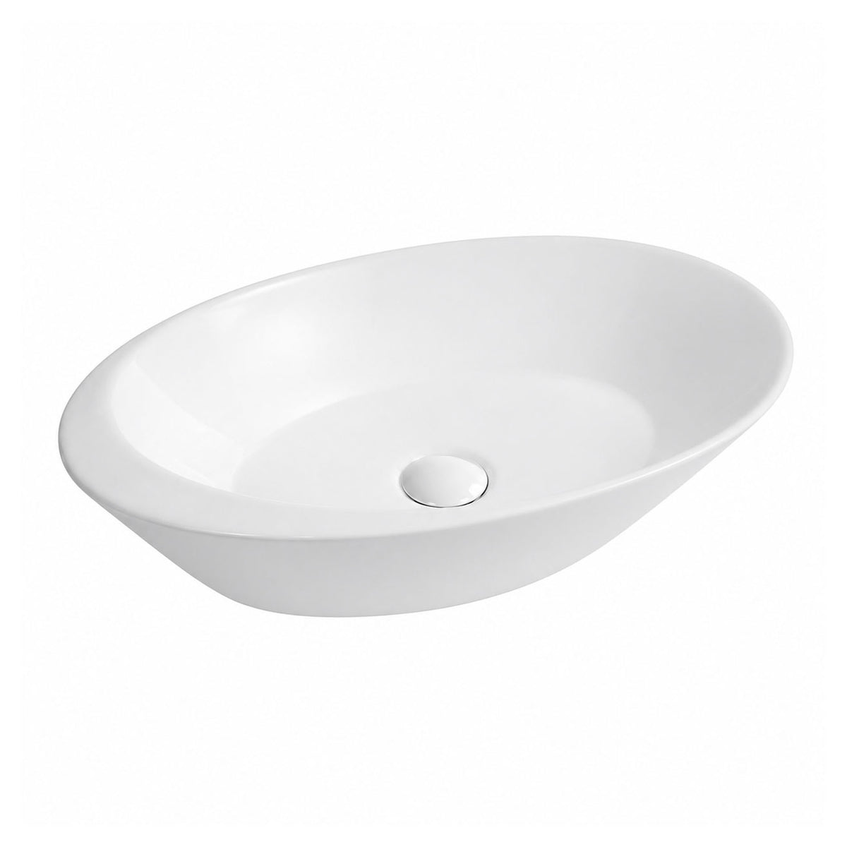 Vasque ovale Elio, blanc lustré, 23-1/2'' x 13'' x 5''