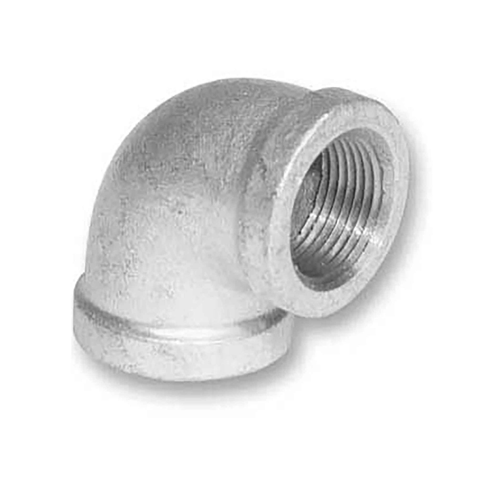 Raccord en coude de 90° en fonte galvanisée, 2" x 2"