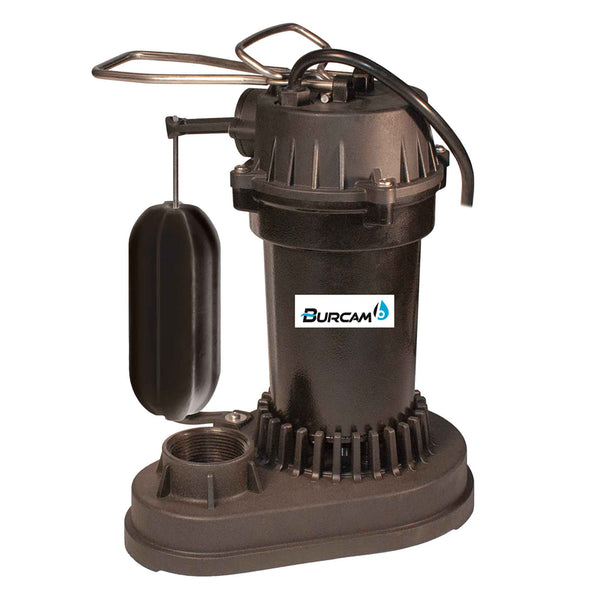 Pompe De Puisard Submersible Tête Haute 370 - Avec Manche Tige Filetée, Monophasée, Pour Transfert D'eau, Puits, Jardin, Nettoyage