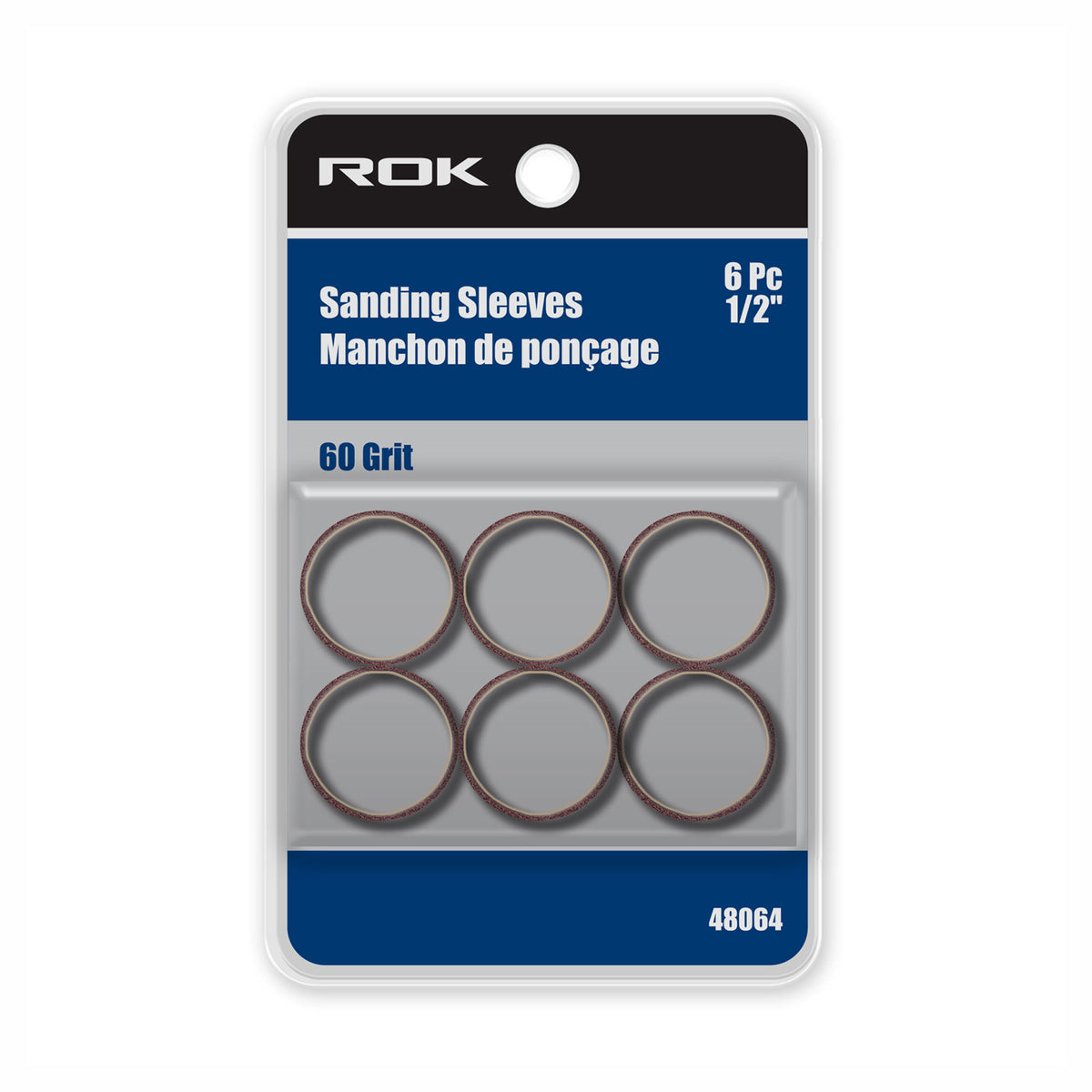 Manchon de ponçage à grain 60, 1/2" (6 unités)