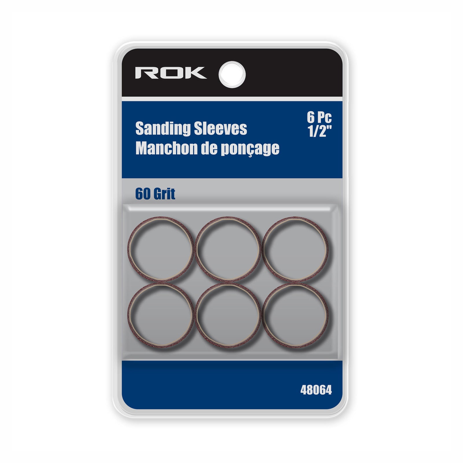 Manchon de ponçage à grain 60, 1/2" (6 unités)