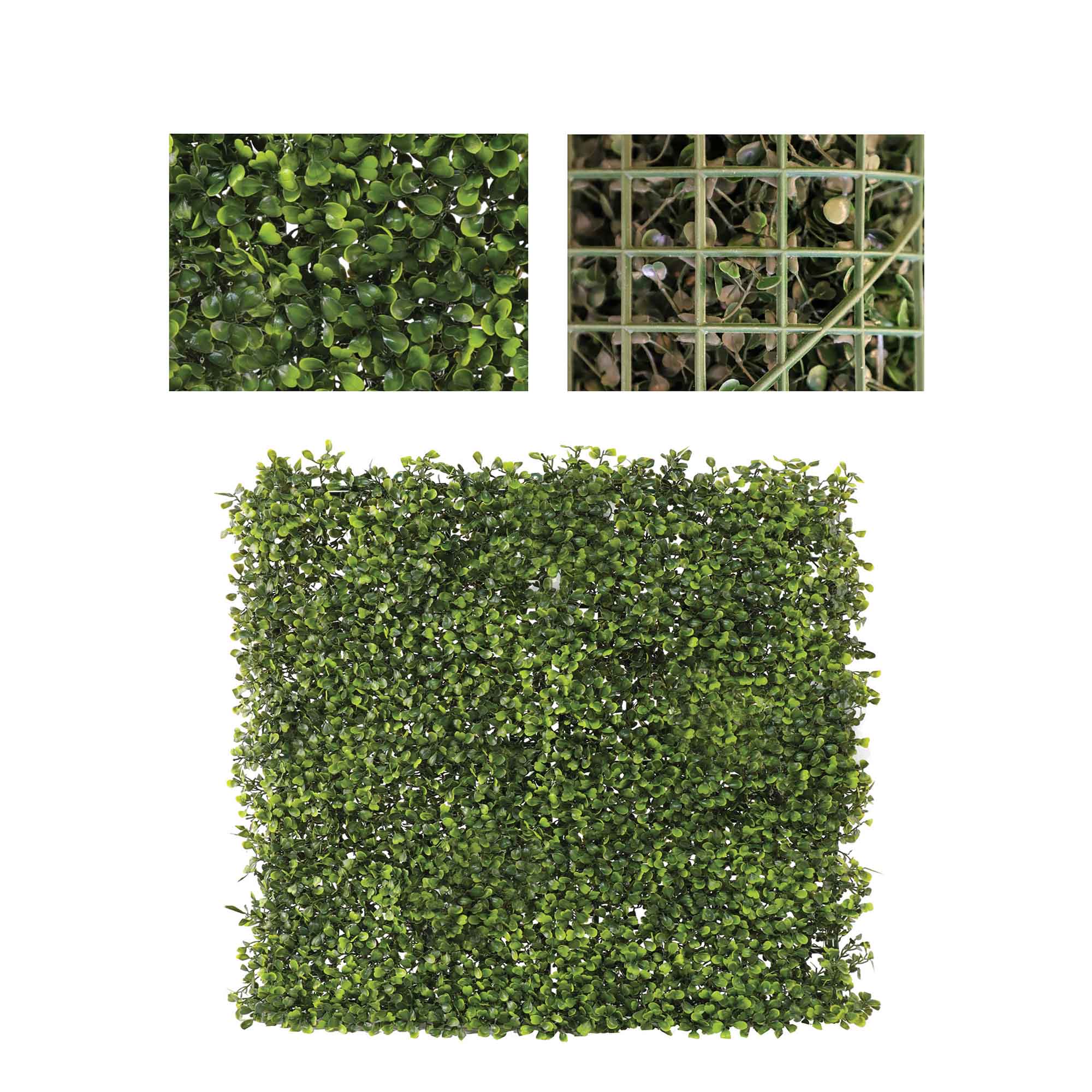 Panneau d'intimité extérieur avec feuilles de buis traité anti-UV, 39,36'' x 39,36''