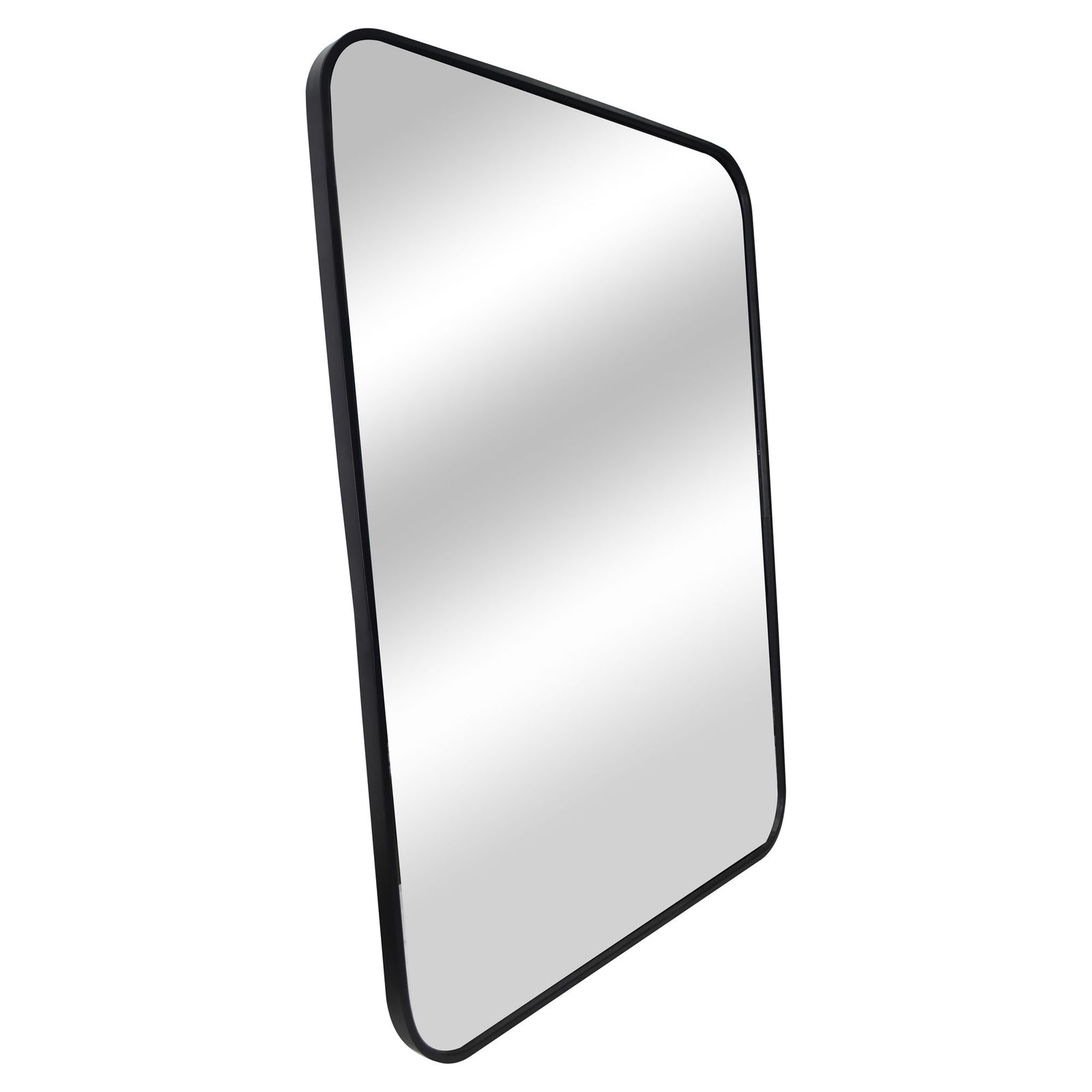 Miroir rectangulaire avec cadre en aluminium noir, 30" x 40" (noir)