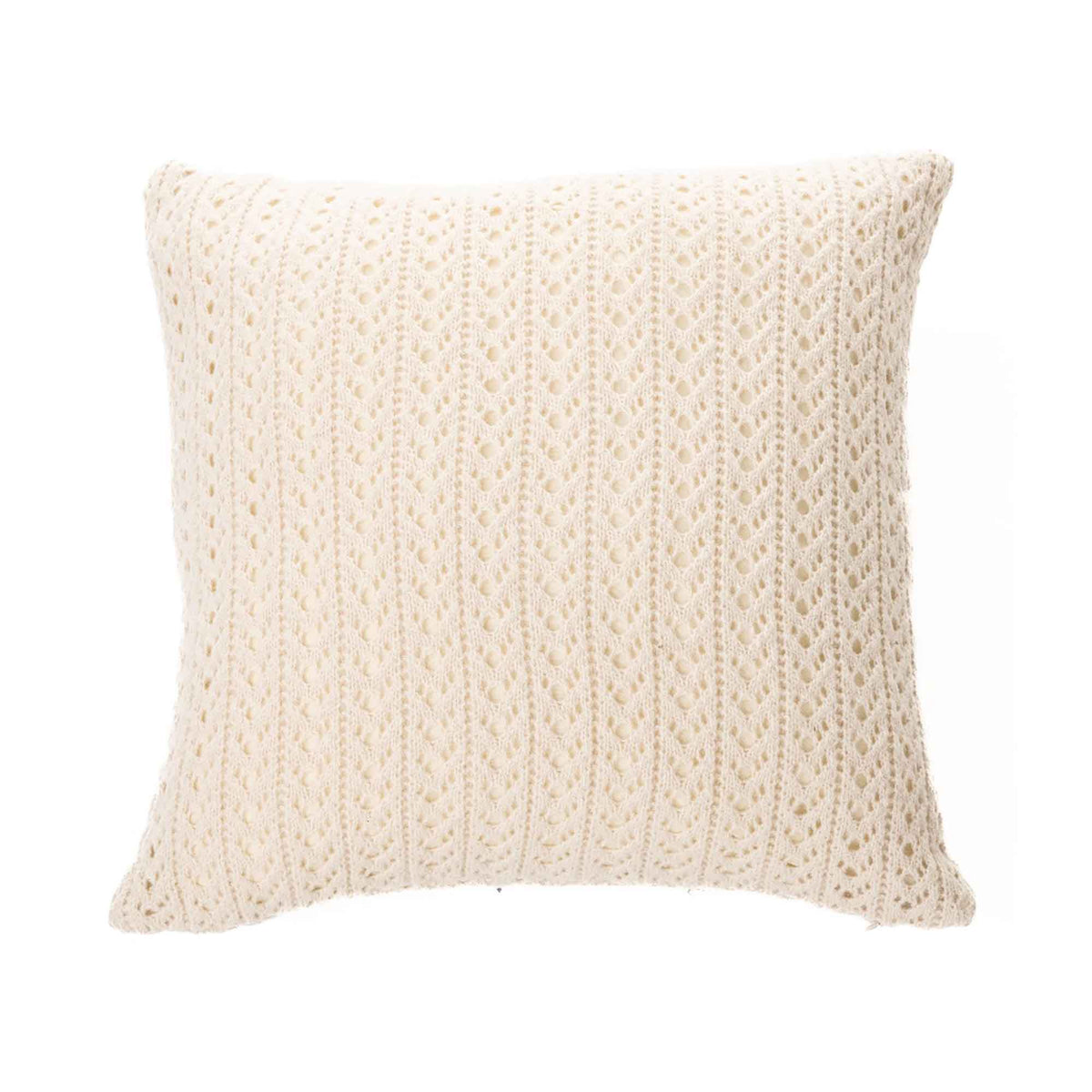 Coussin décoratif Naja en tricot de 18&quot; x 18&quot;, naturel