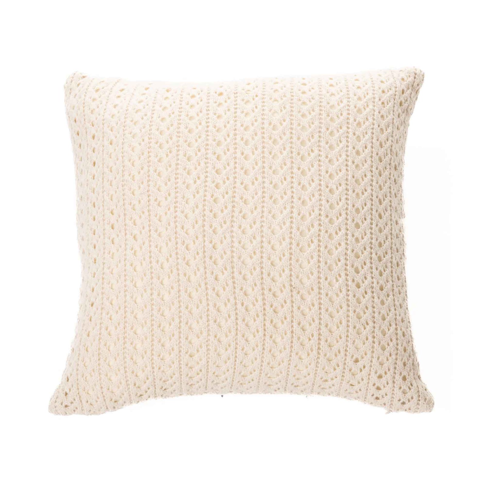 Coussin décoratif Naja en tricot de 18" x 18", naturel