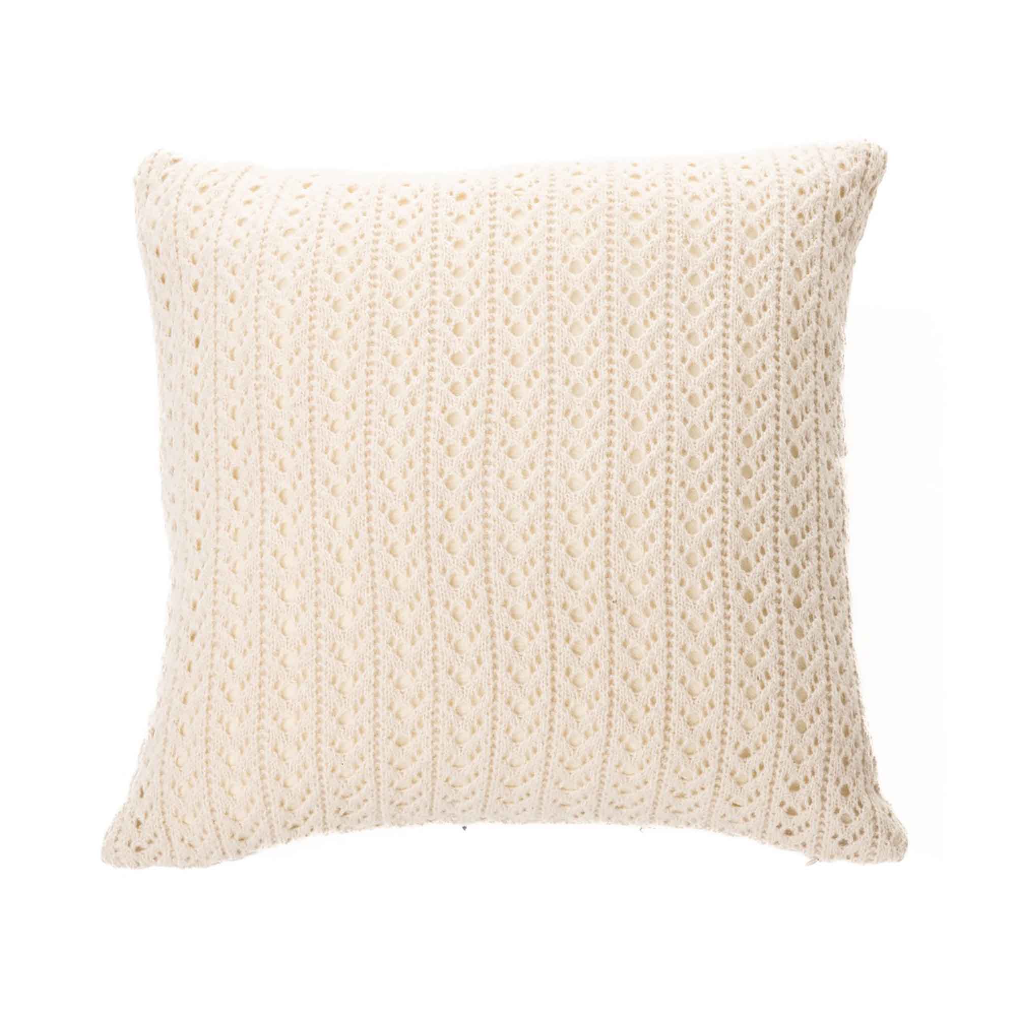 Coussin décoratif Naja en tricot de 18" x 18", naturel