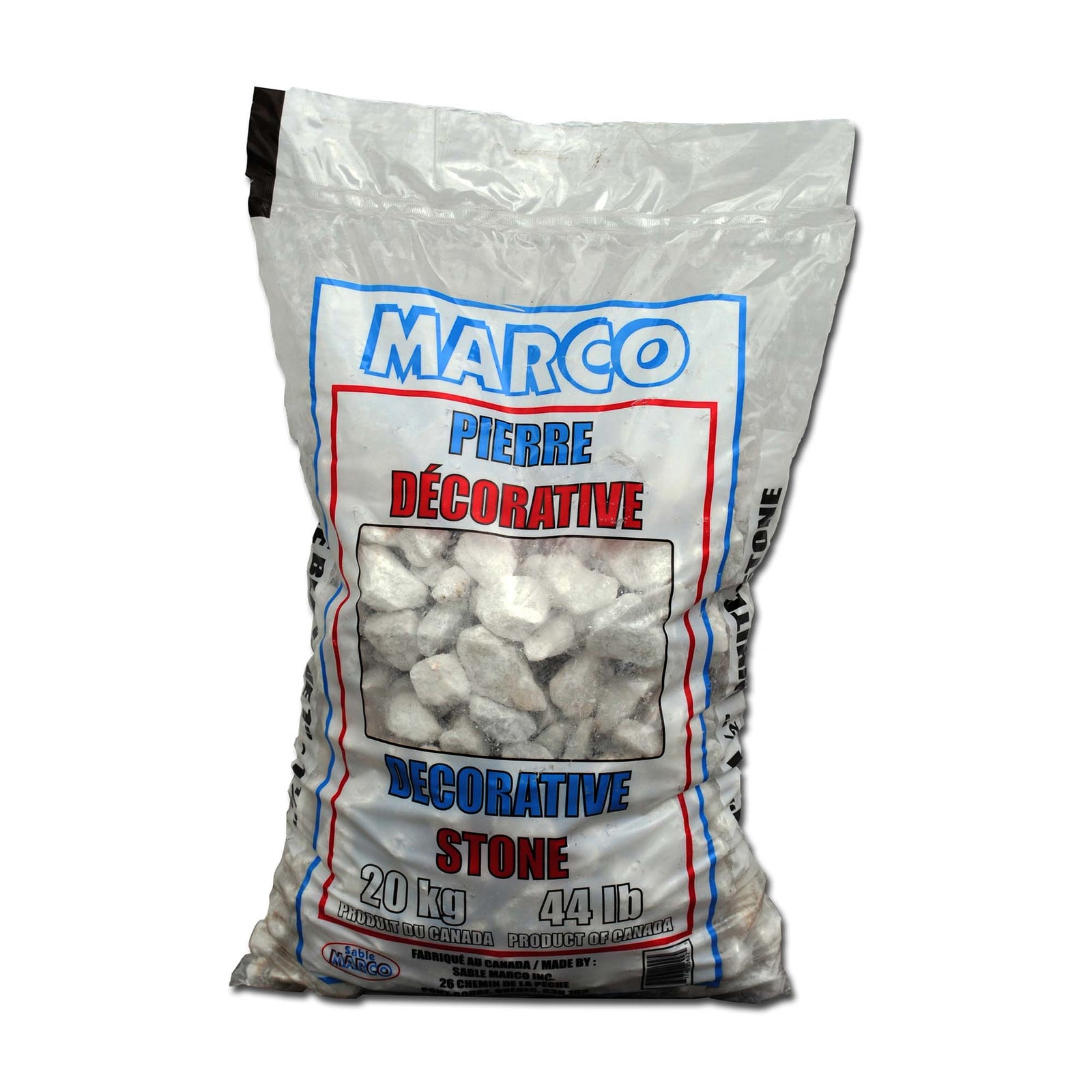 Pierre blanche décorative de 1" à 1-1/2", 20 kg