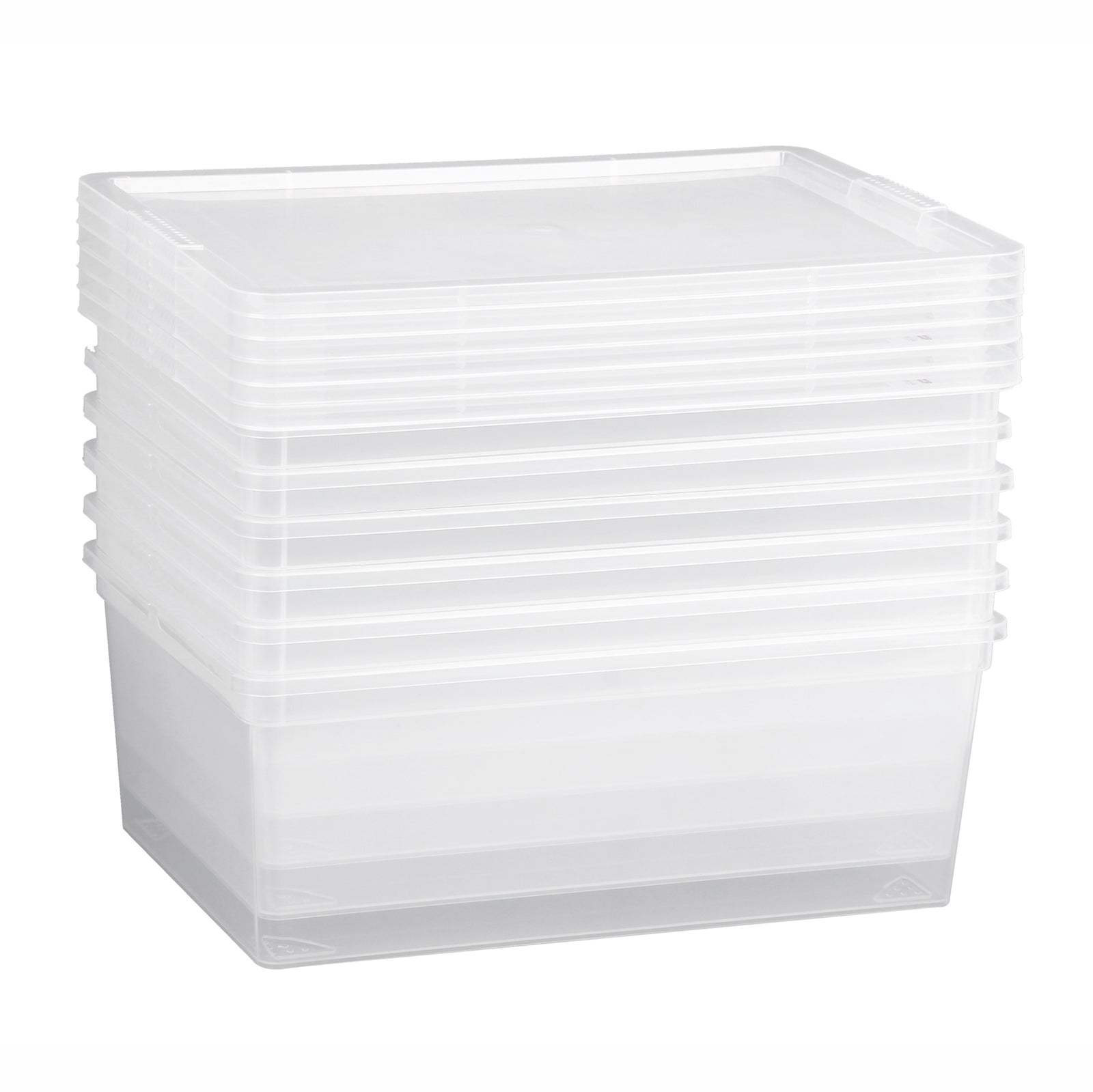 Ensemble de 6 petits bacs de rangement transparents avec couverts, 6 L