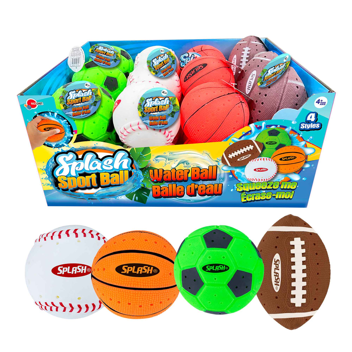 Balle d’eau Splash Fun, 4 choix de modèles 