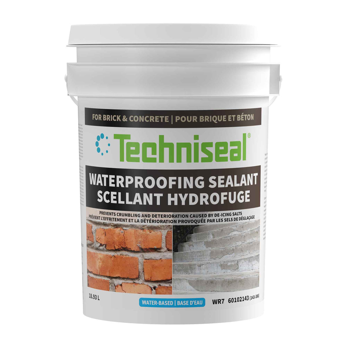 Scellant hydrofuge WR7 à base d'eau pour brique et béton, 18,93 L