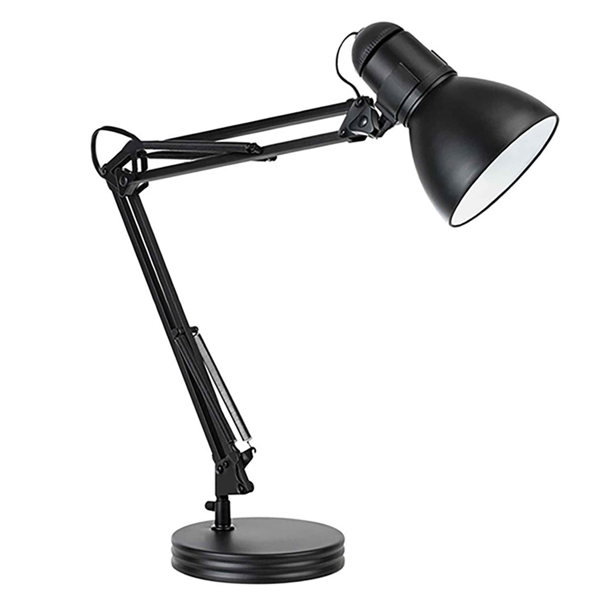 Lampe de bureau Architecte en noir mat, 28&quot;