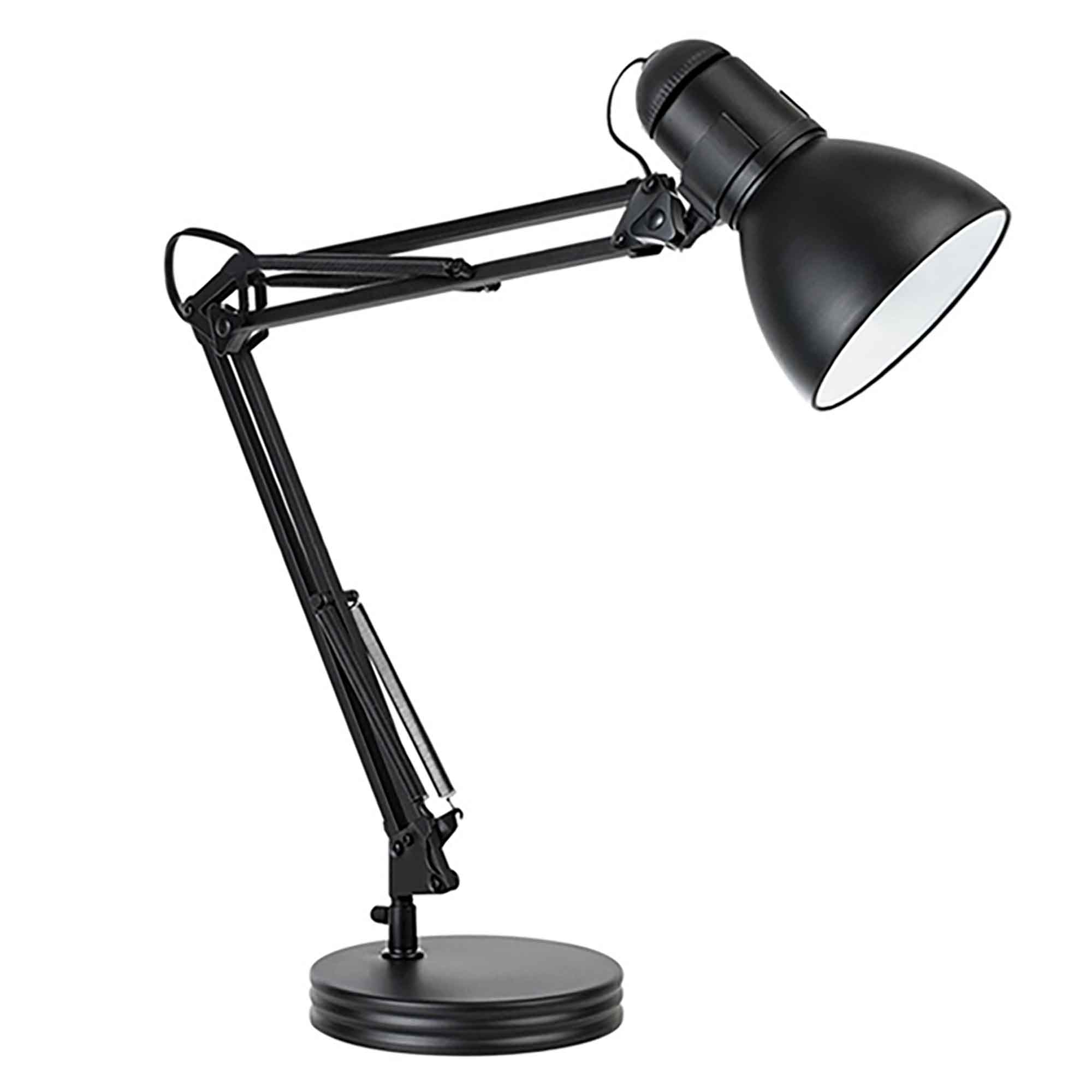 Lampe de bureau Architecte en noir mat, 28"