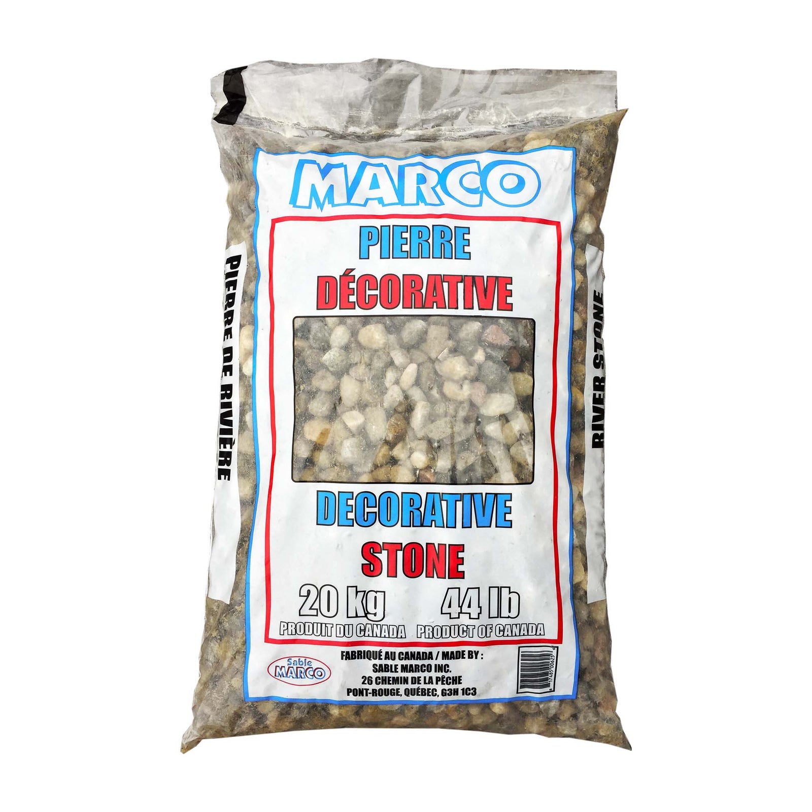 Pierre de rivière décorative de 3/8" à 1/2", 20 kg