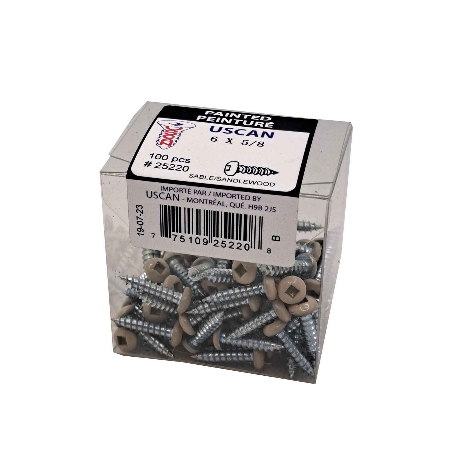 Vis pour soffite à tête de couleur sable, #6 x 5/8" (100 unités)