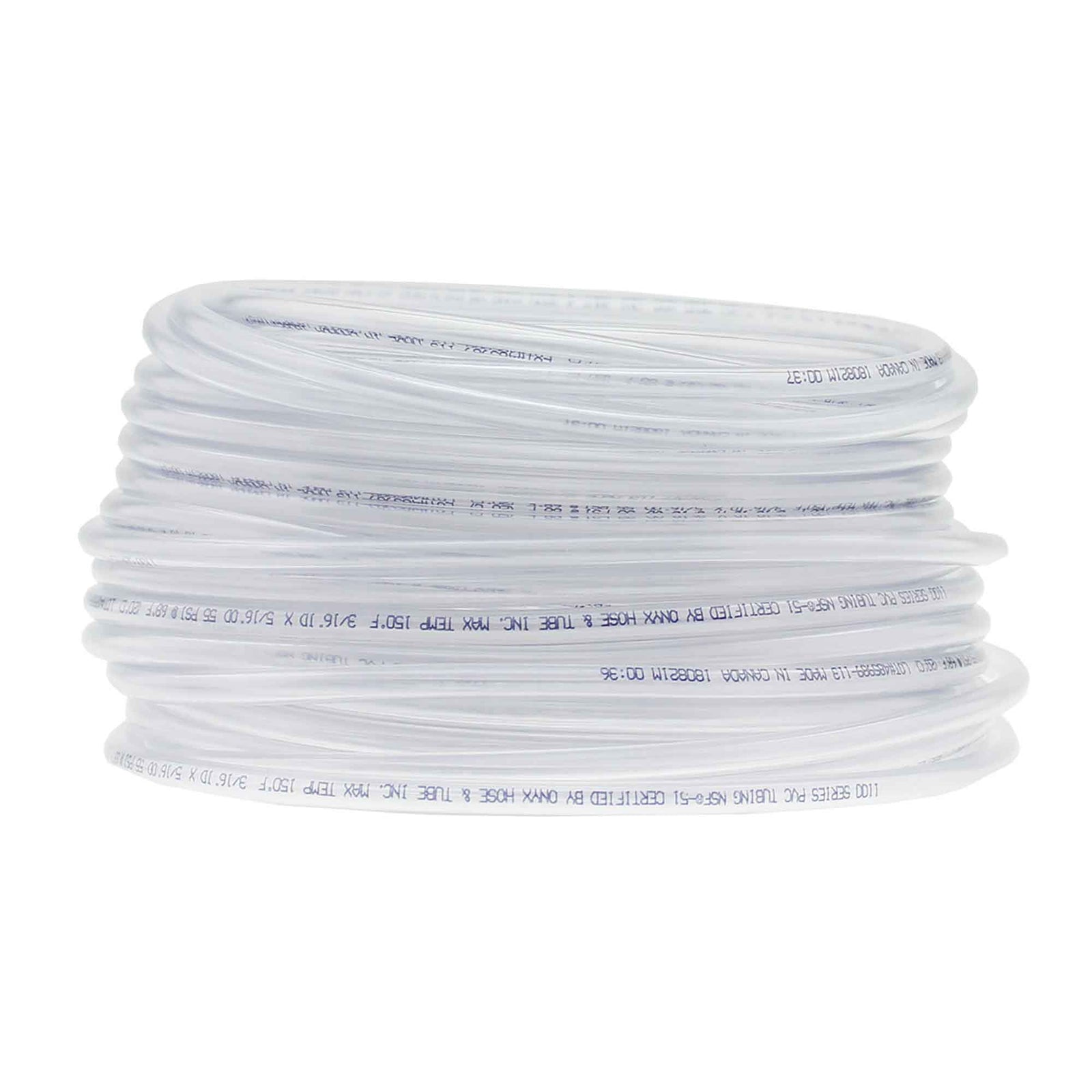 Tuyau en PVC clair de 3/16'' ID x 5/16'' OD, 100'