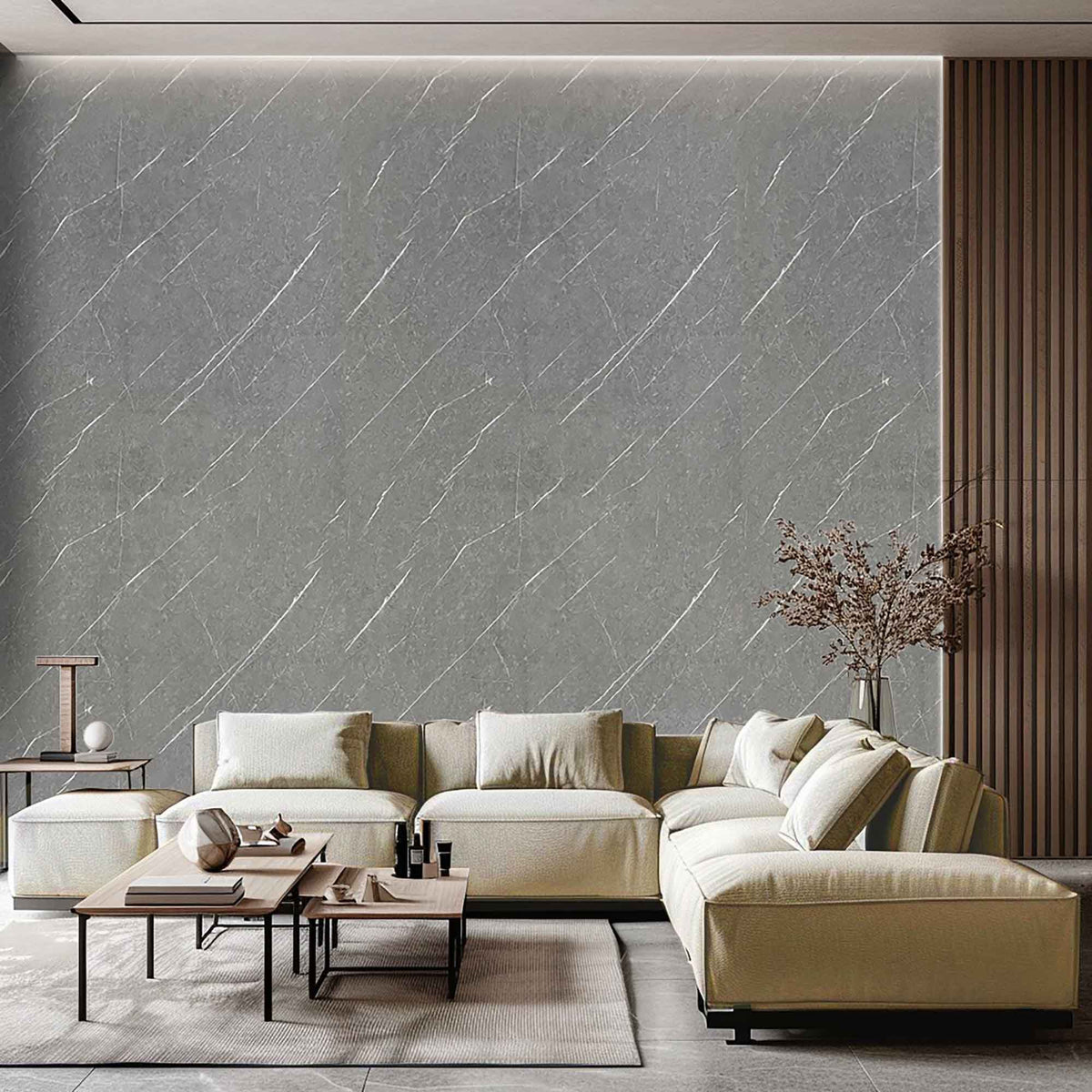 Panneau mural en WPC ardoise, 48" x 96" x 5 mm