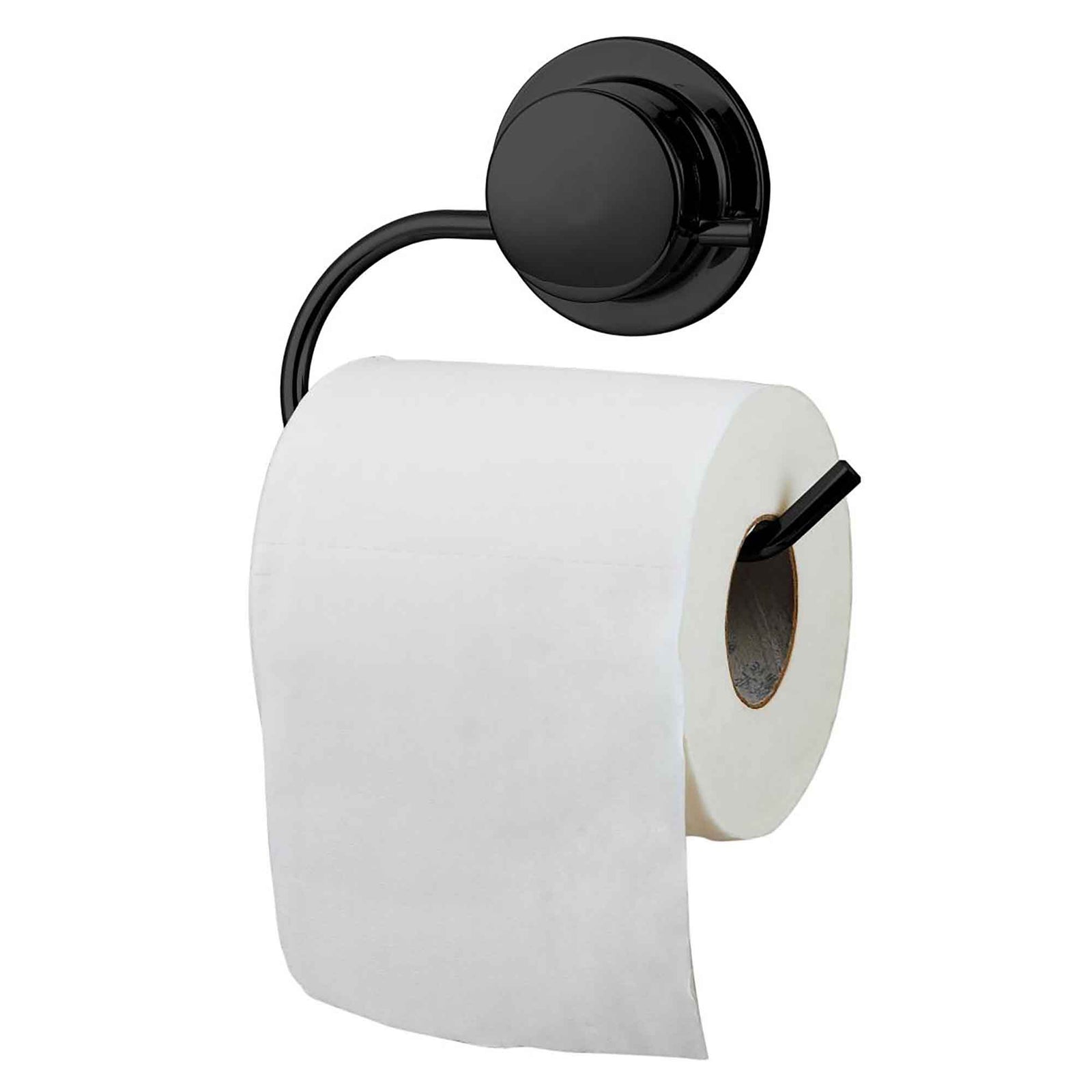 Porte-papier de toilette à ventouse, noir
