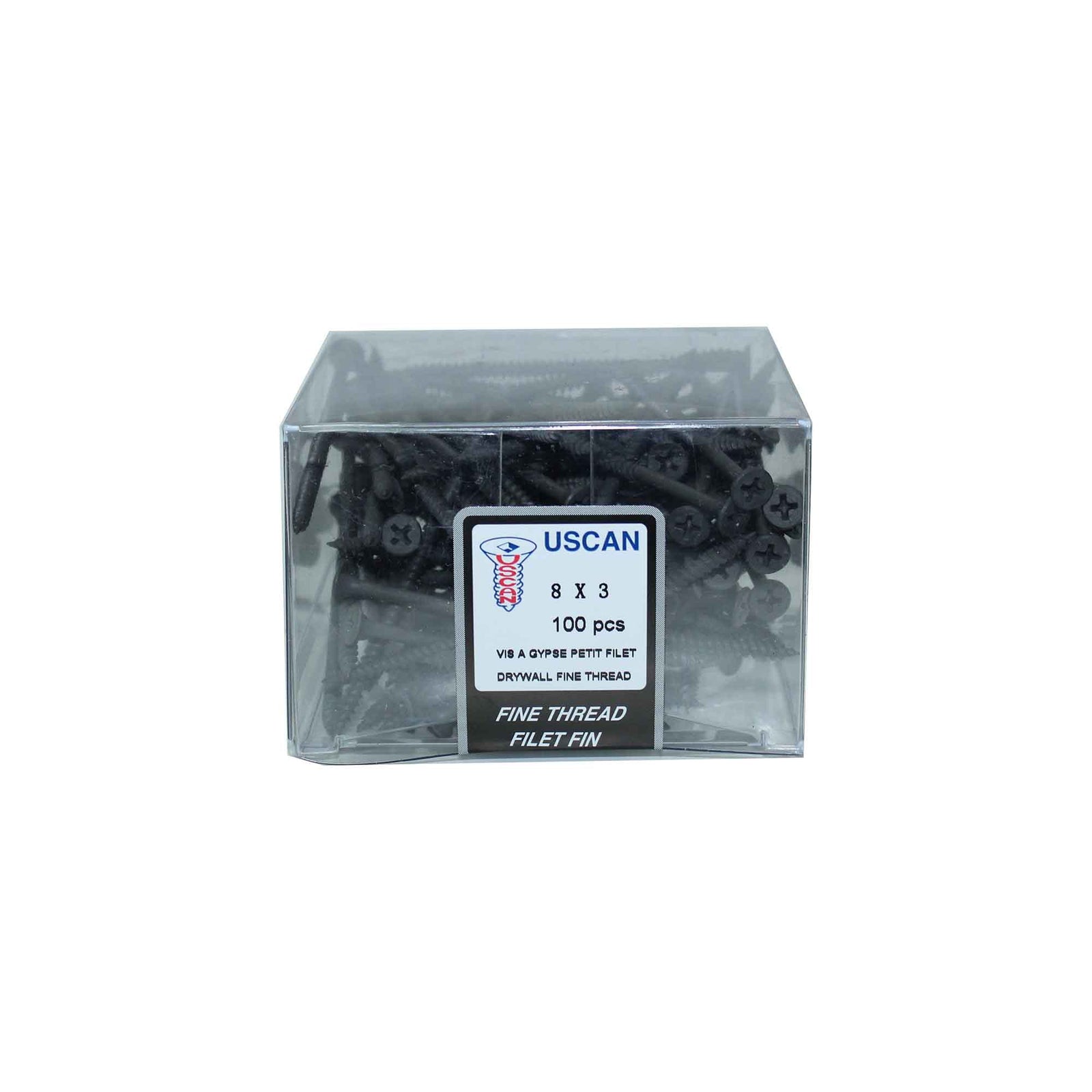 Vis à petit filetage pour cloisons sèches, #8 x 3" (100 unités)