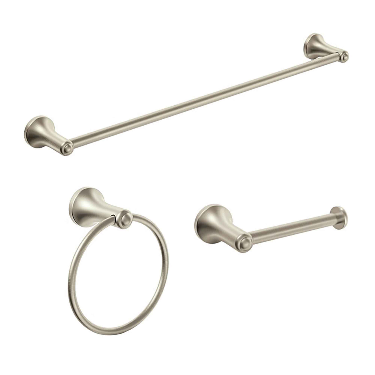 Ensemble d'accessoires de salle de bain Laia, nickel brossé (3 pièces)