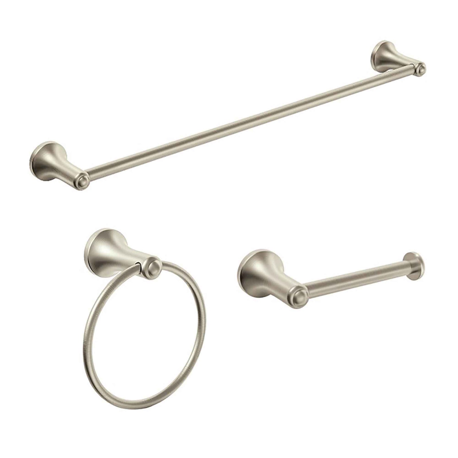 Ensemble d'accessoires de salle de bain Laia, nickel brossé (3 pièces)